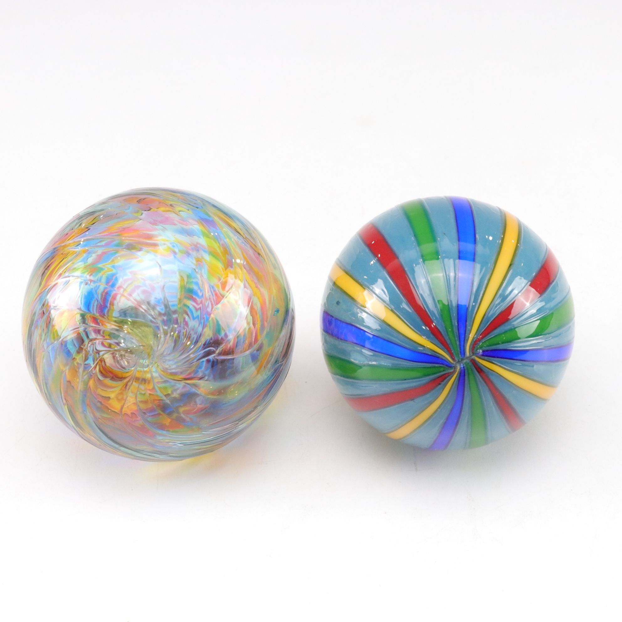 Six Hand-Crafted Art Glass Ornaments, 21st Century