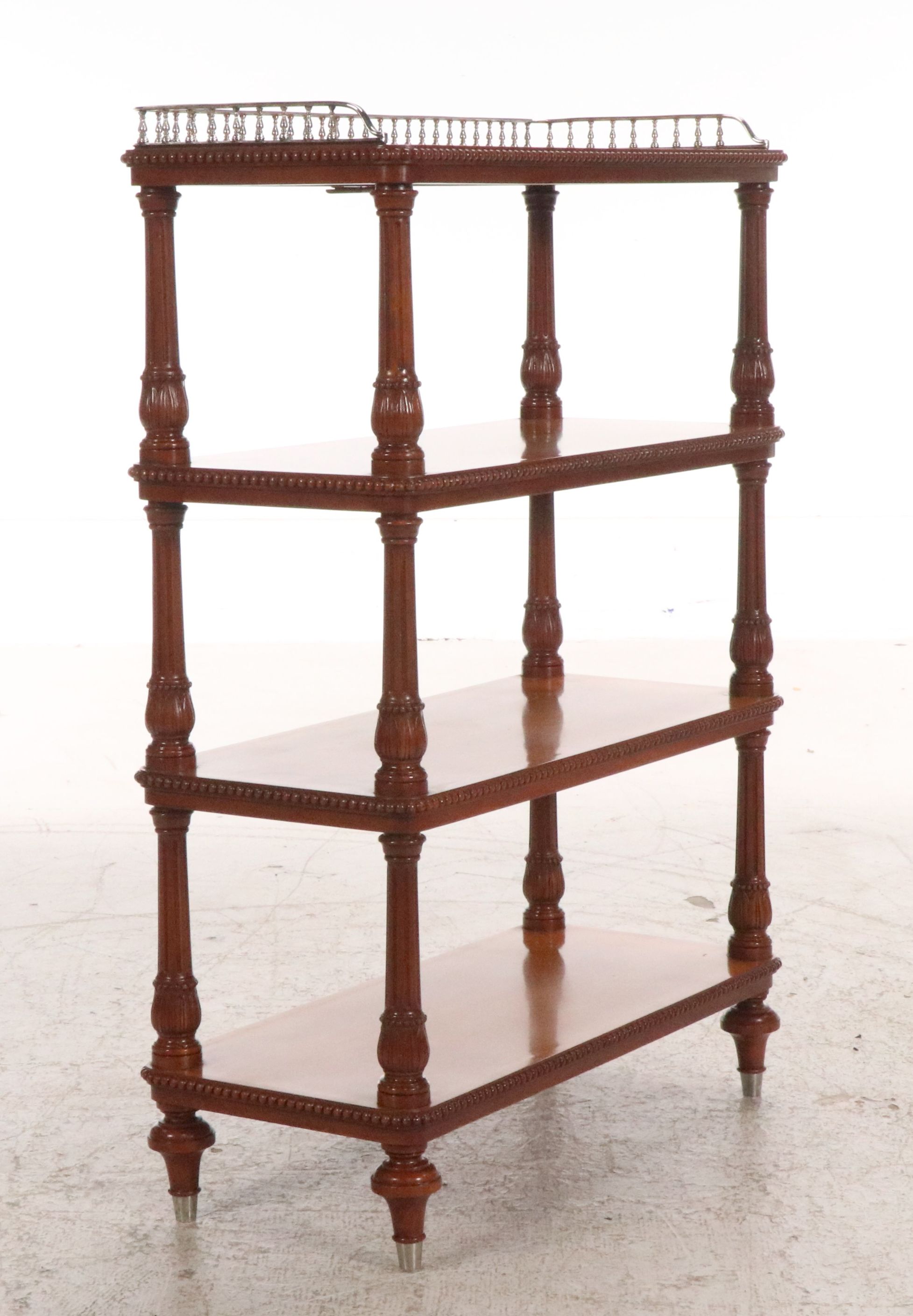 Pavlovsk Collection by Theodore Alexander Cherry and Burl Four-Tier Étagère