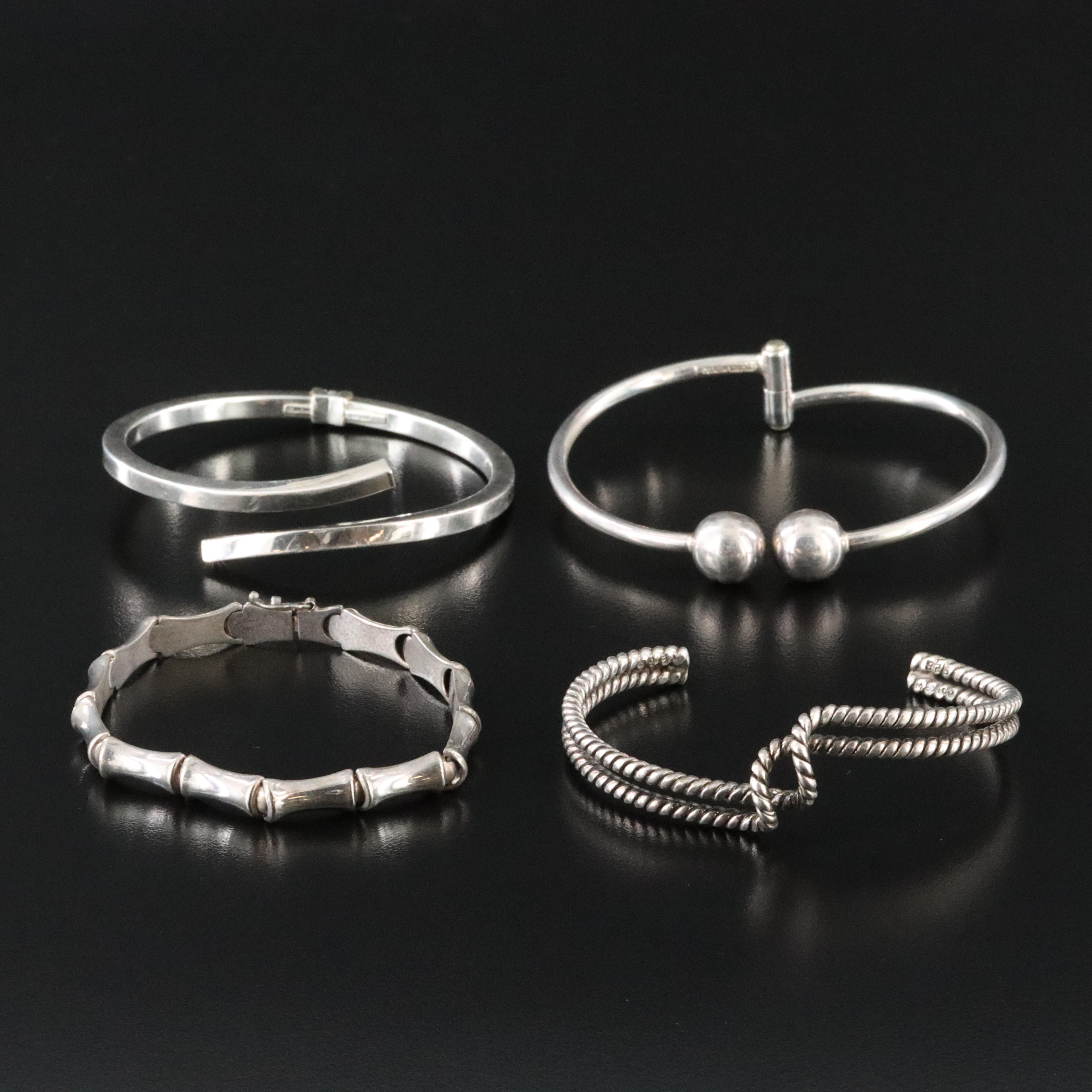 Sterling Bracelets Including Mexican and Italian