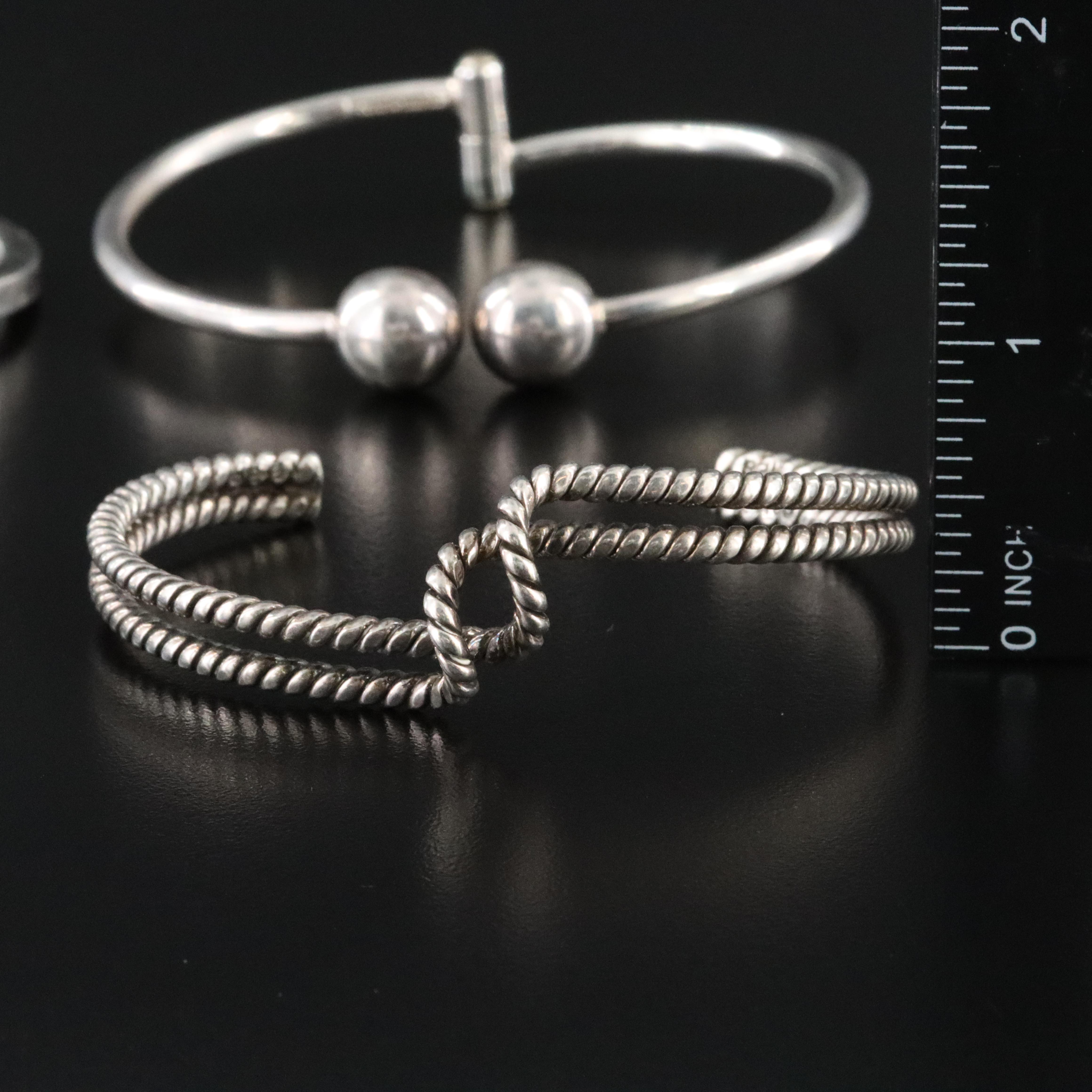 Sterling Bracelets Including Mexican and Italian