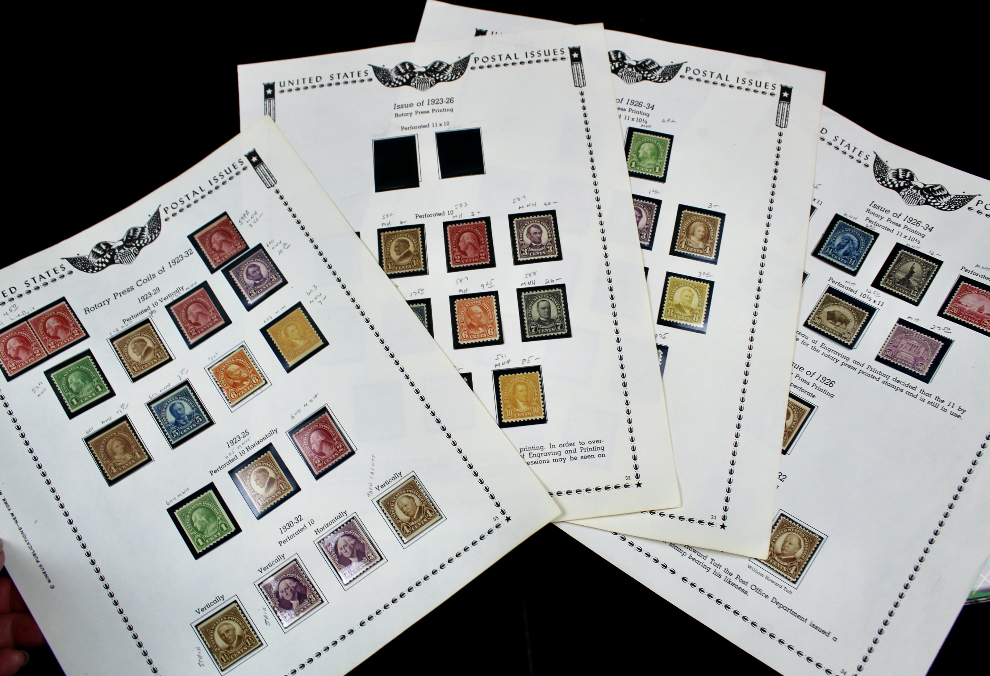 Mint and MNH U.S. Postage Stamp Collection, 1923 to 1934