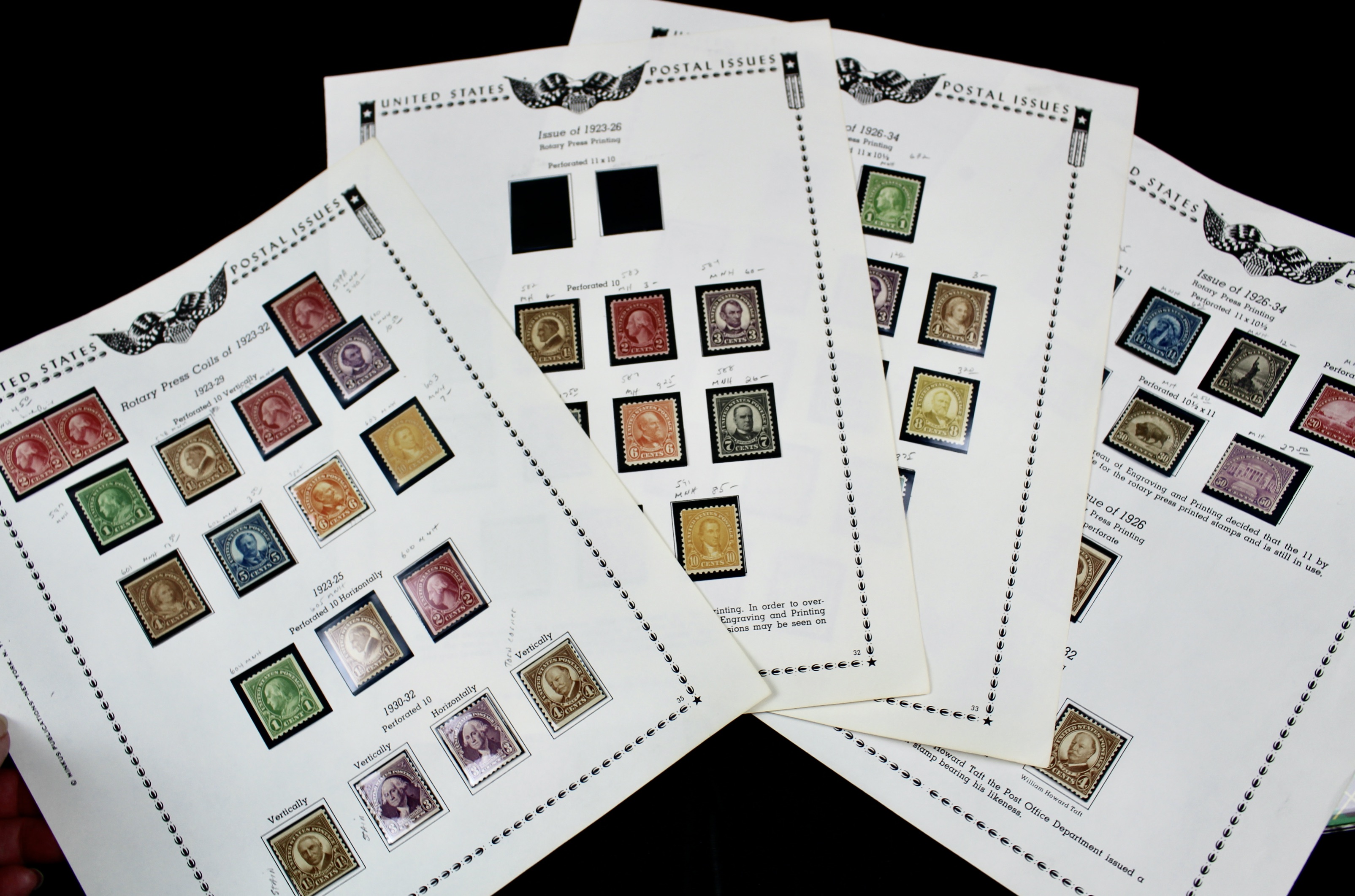 Mint and MNH U.S. Postage Stamp Collection, 1923 to 1934