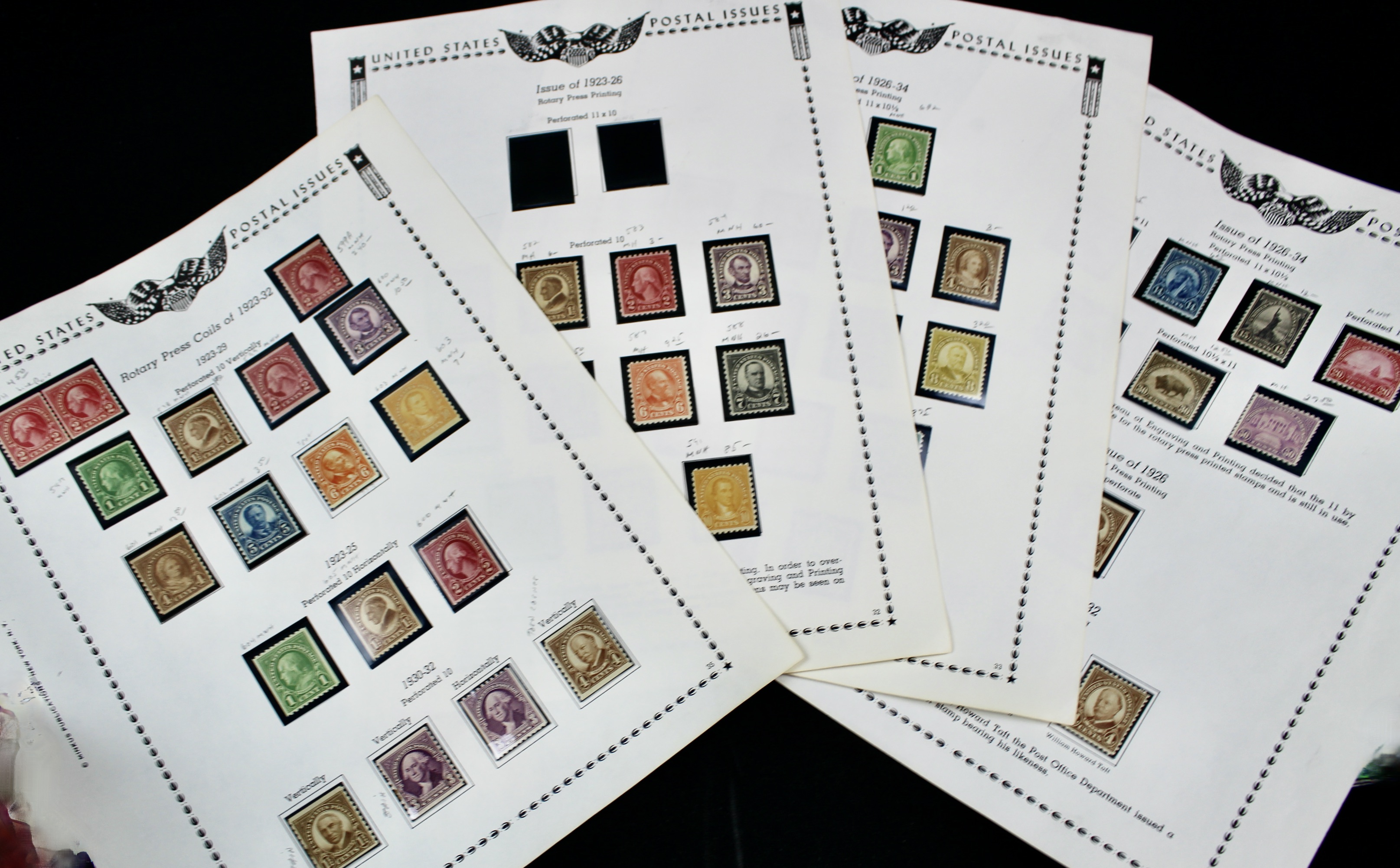 Mint and MNH U.S. Postage Stamp Collection, 1923 to 1934