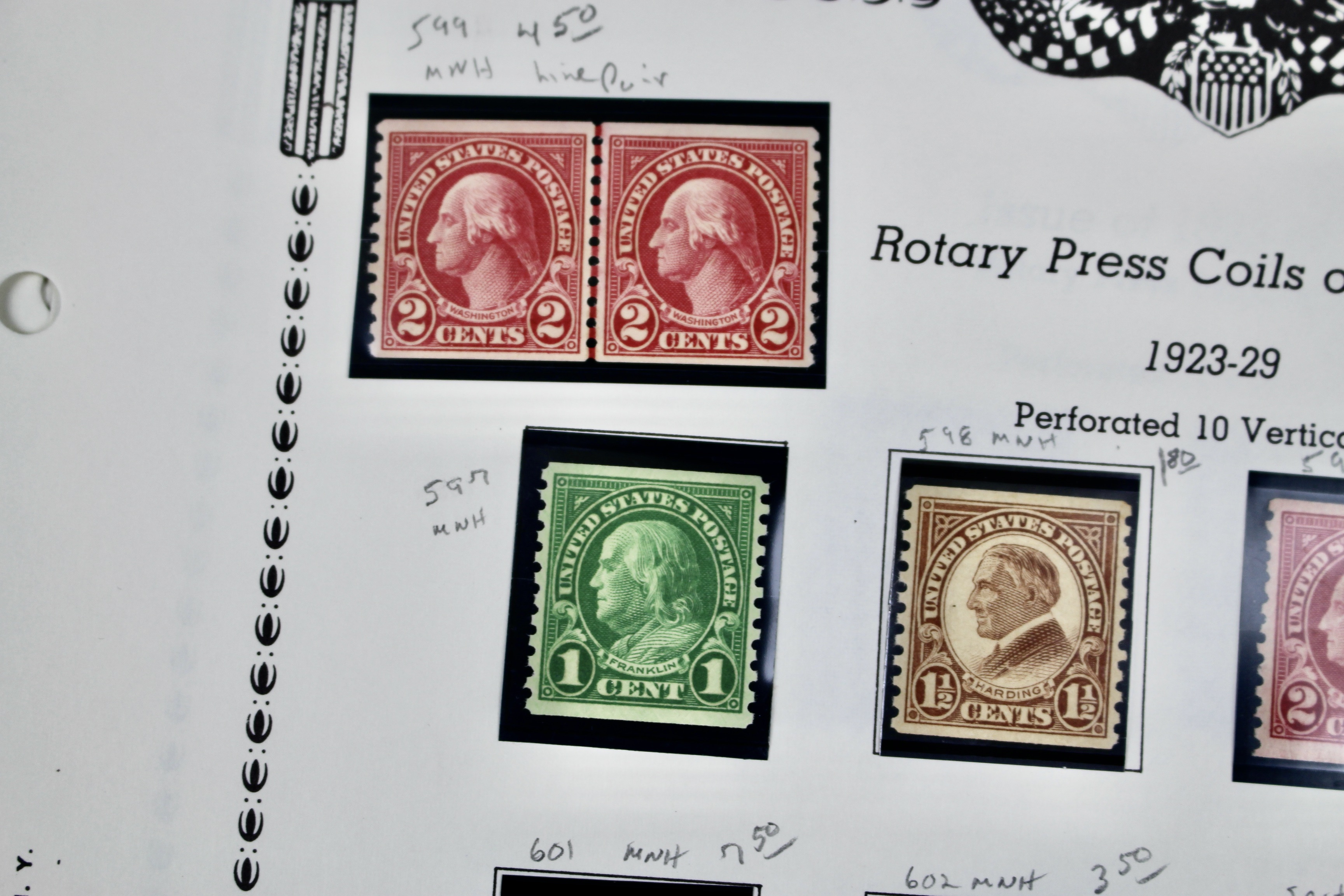 Mint and MNH U.S. Postage Stamp Collection, 1923 to 1934