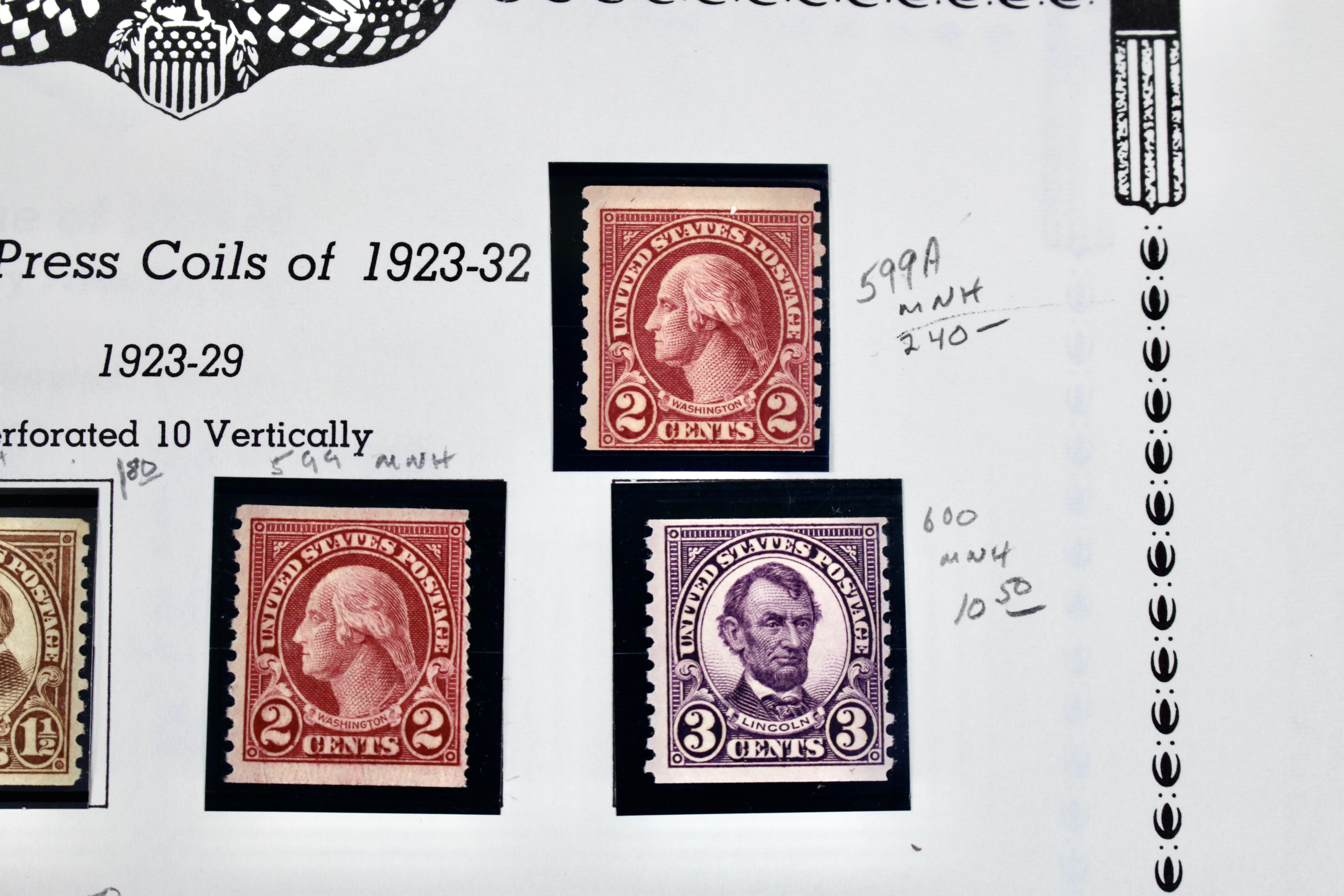 Mint and MNH U.S. Postage Stamp Collection, 1923 to 1934