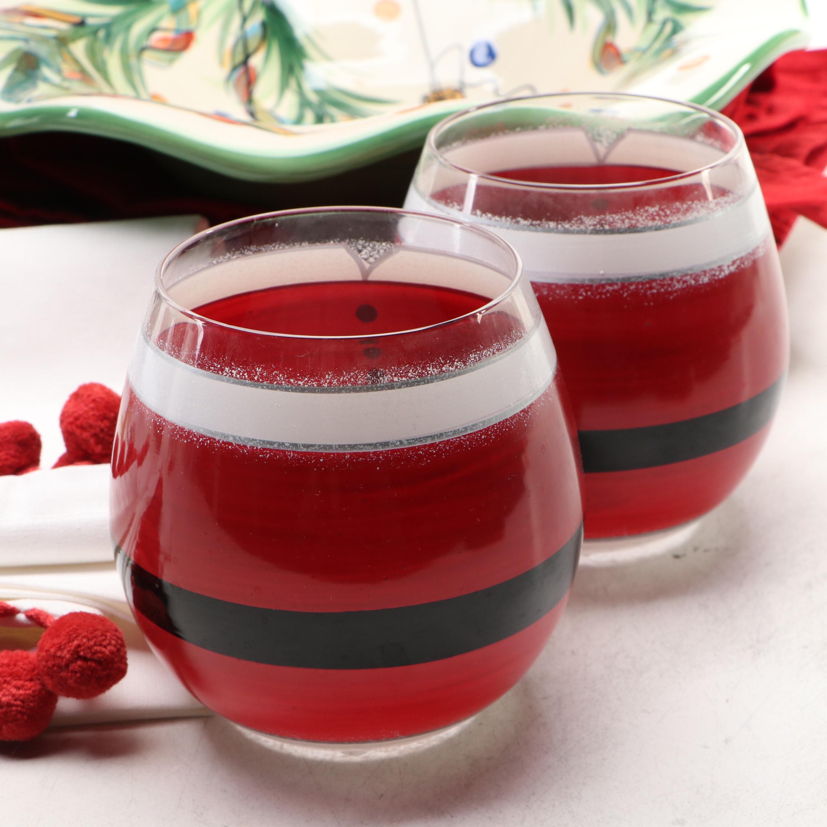 Italian Bellini Santa Claus Platter and Other Festive Ceramic Tableware