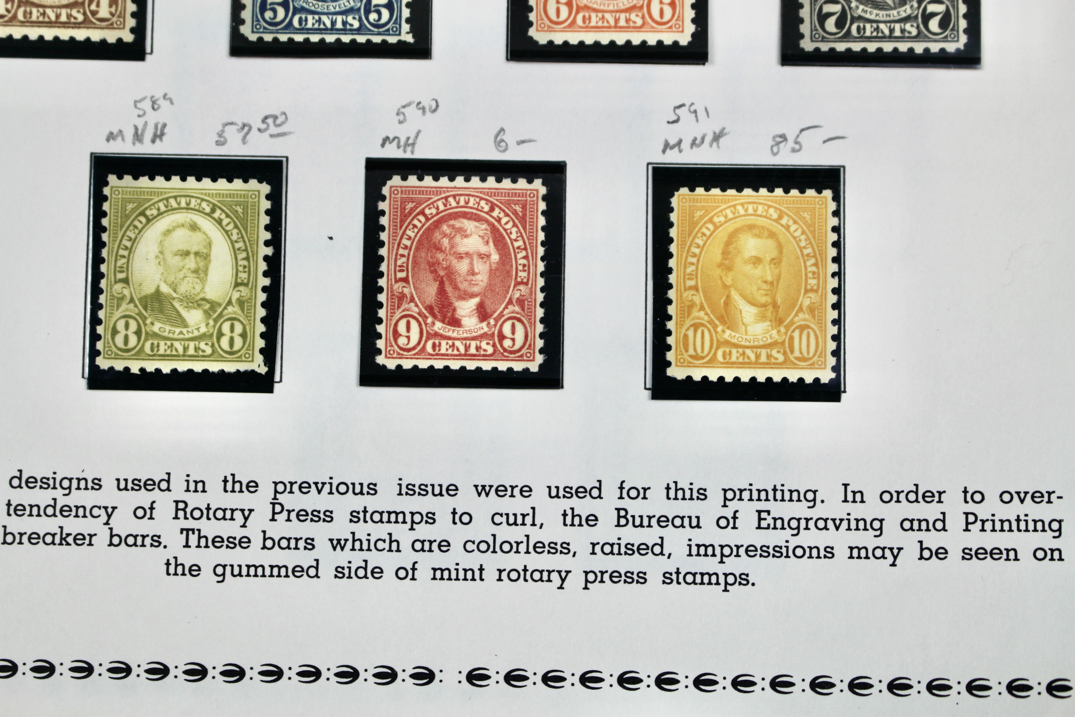 Mint and MNH U.S. Postage Stamp Collection, 1923 to 1934