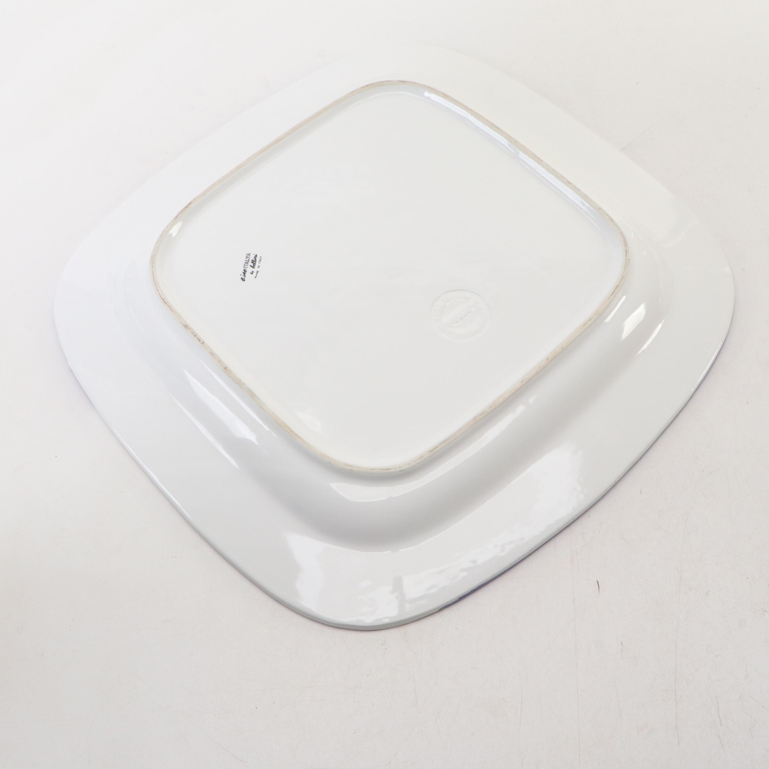 Italian Bellini Santa Claus Platter and Other Festive Ceramic Tableware