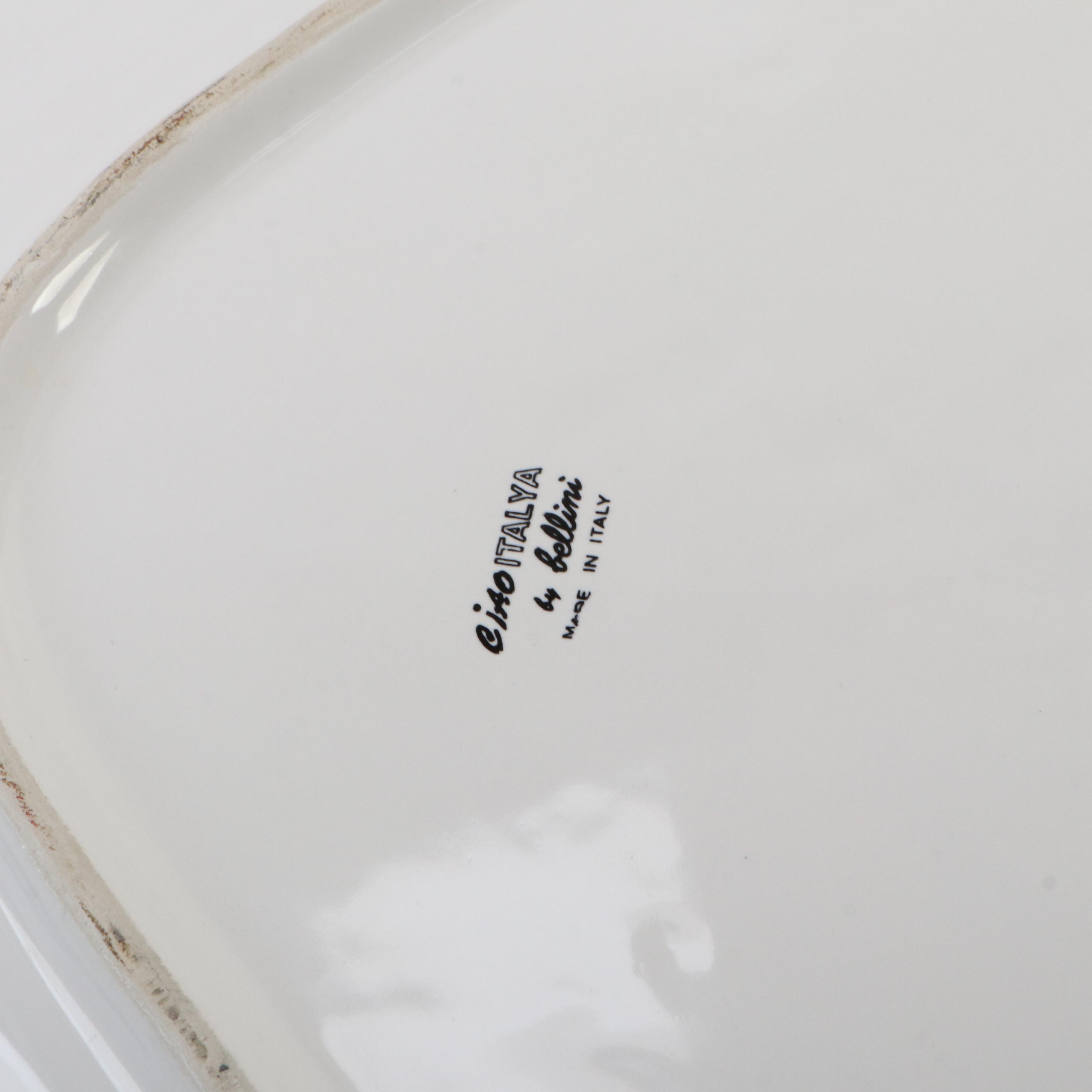 Italian Bellini Santa Claus Platter and Other Festive Ceramic Tableware