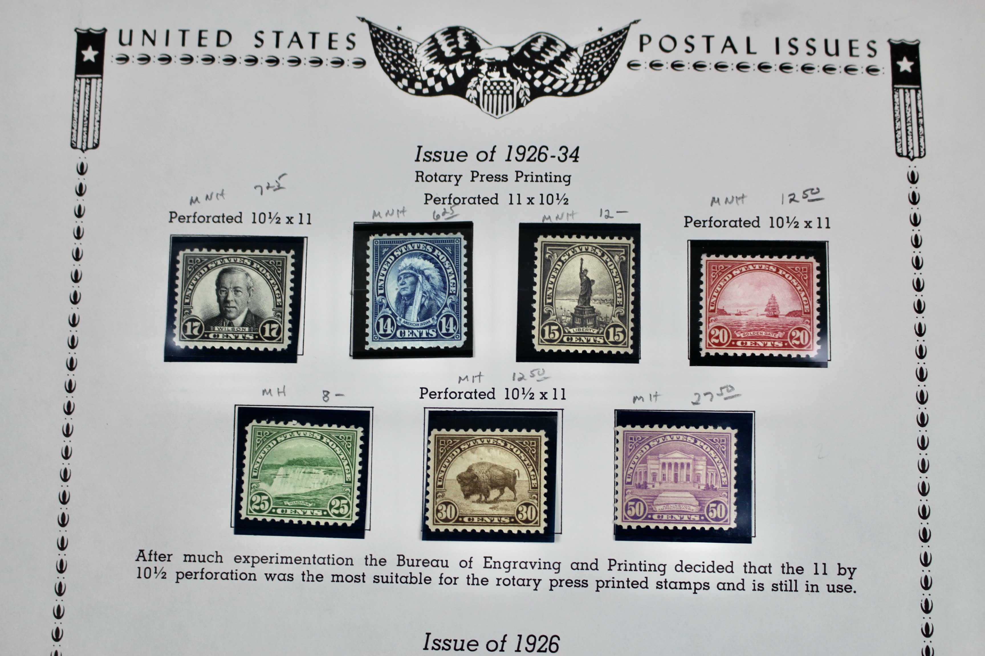 Mint and MNH U.S. Postage Stamp Collection, 1923 to 1934