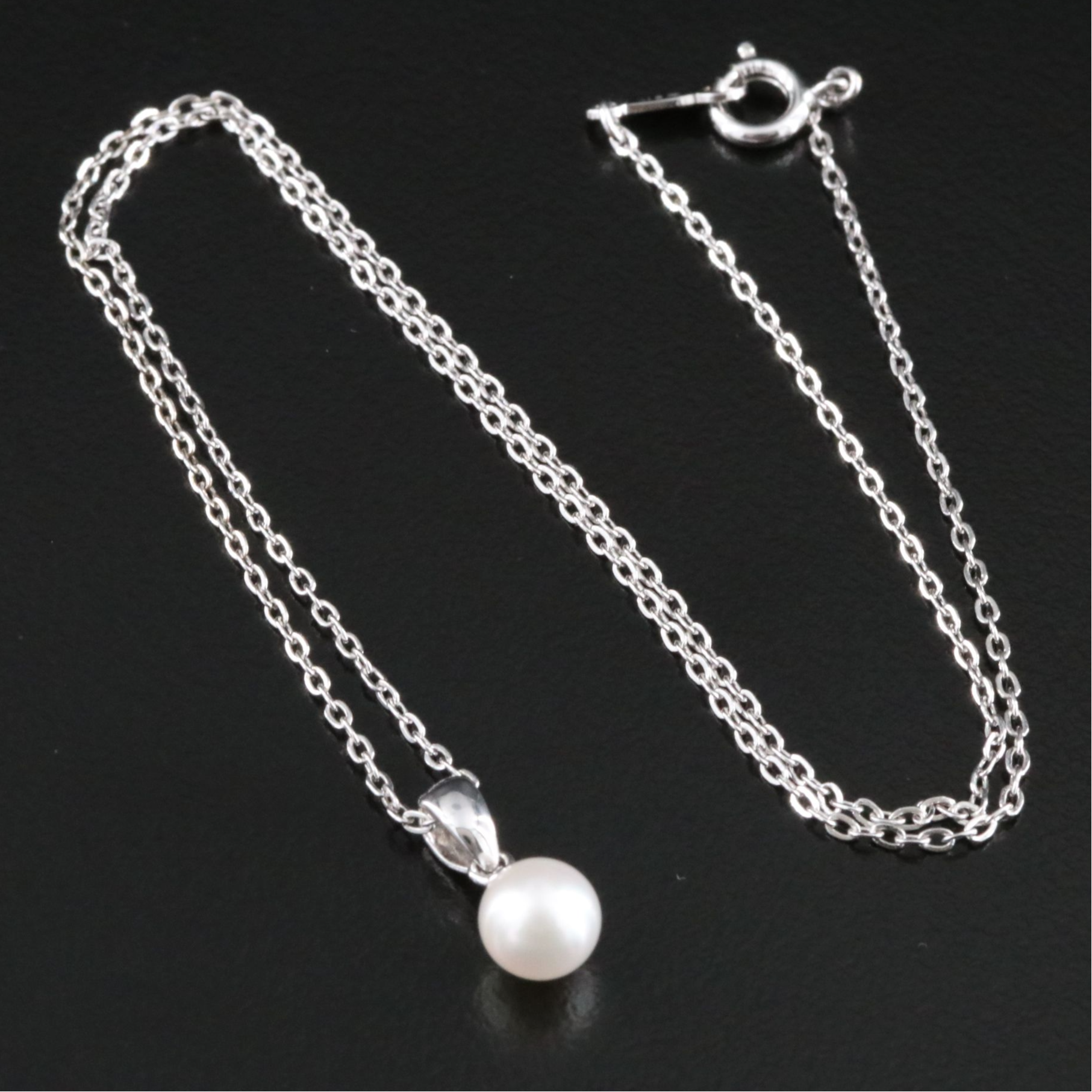Mikimoto Sterling Pearl Pendant Necklace