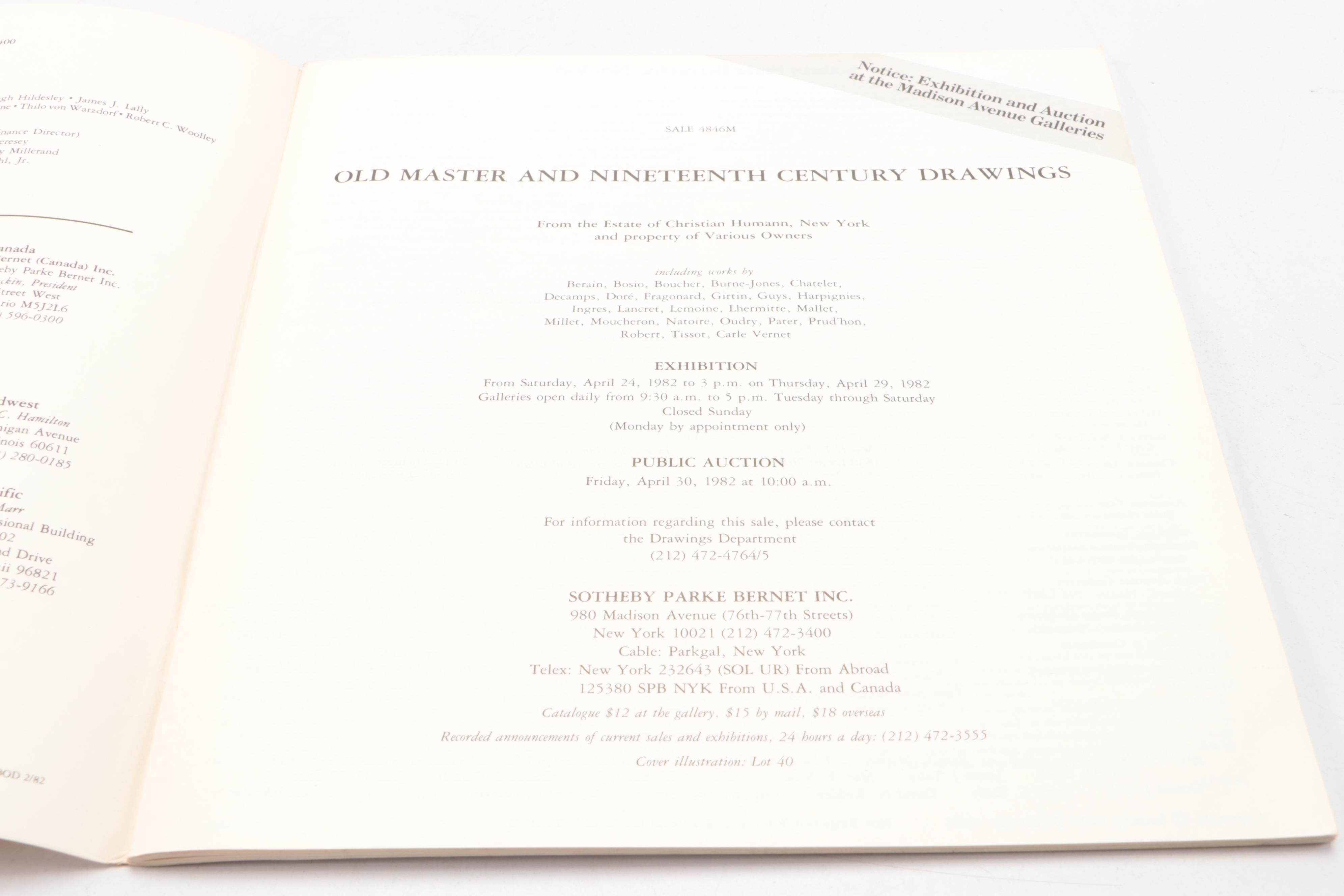 Sotheby's and Christie's Drawings and More Auction Catalogs, Late 20th C.