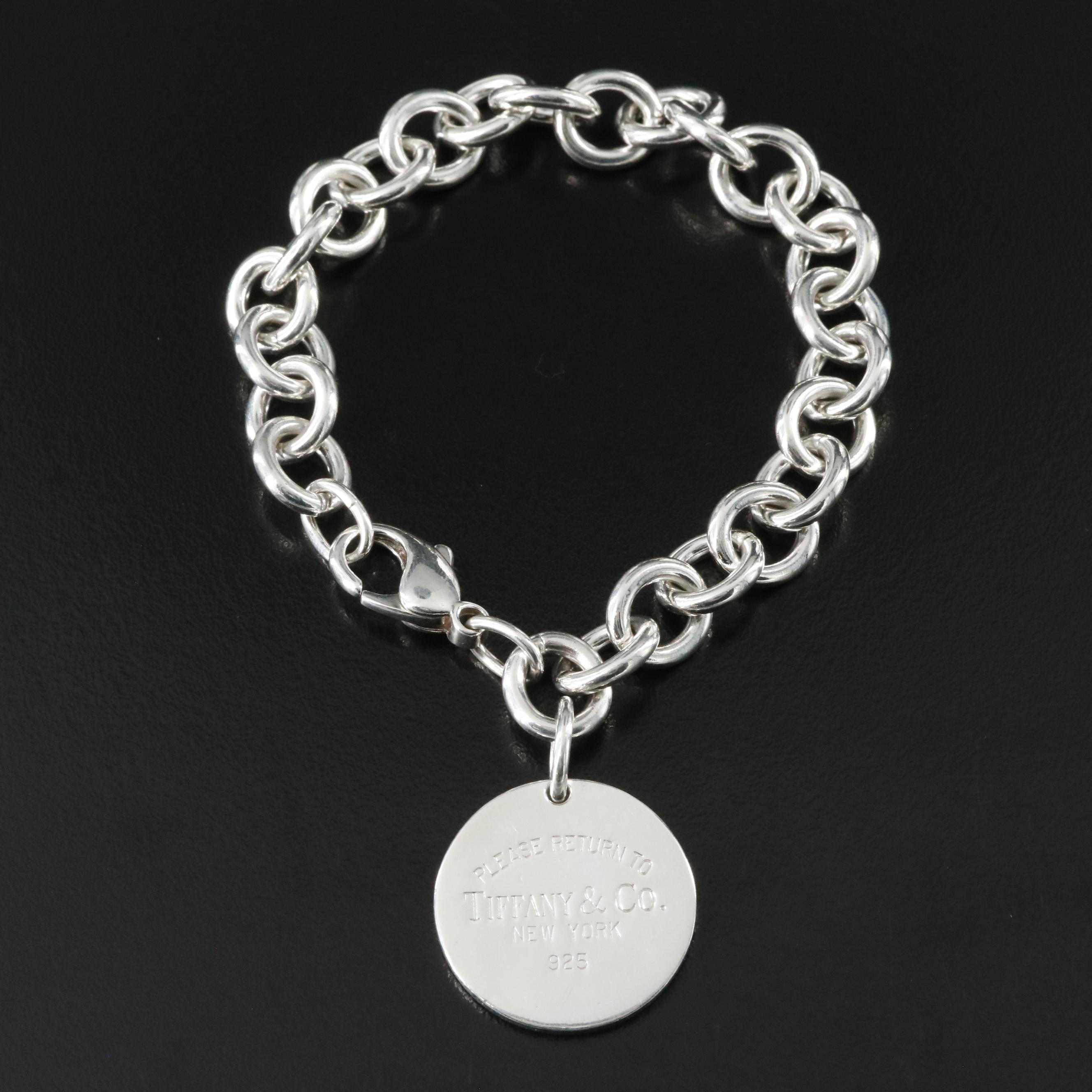 Tiffany & Co. Return to Tiffany Sterling Round Tag Charm Bracelet