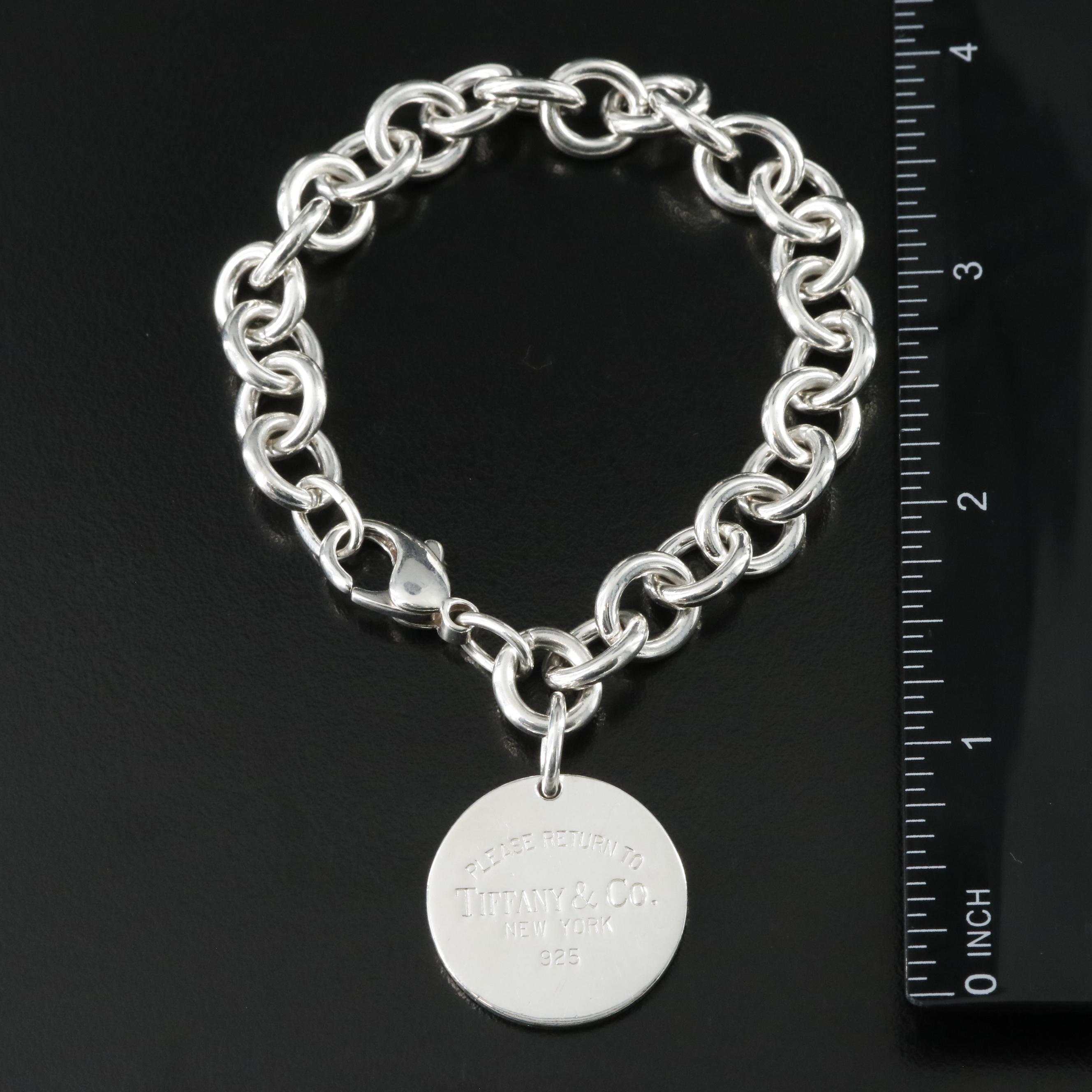 Tiffany & Co. Return to Tiffany Sterling Round Tag Charm Bracelet