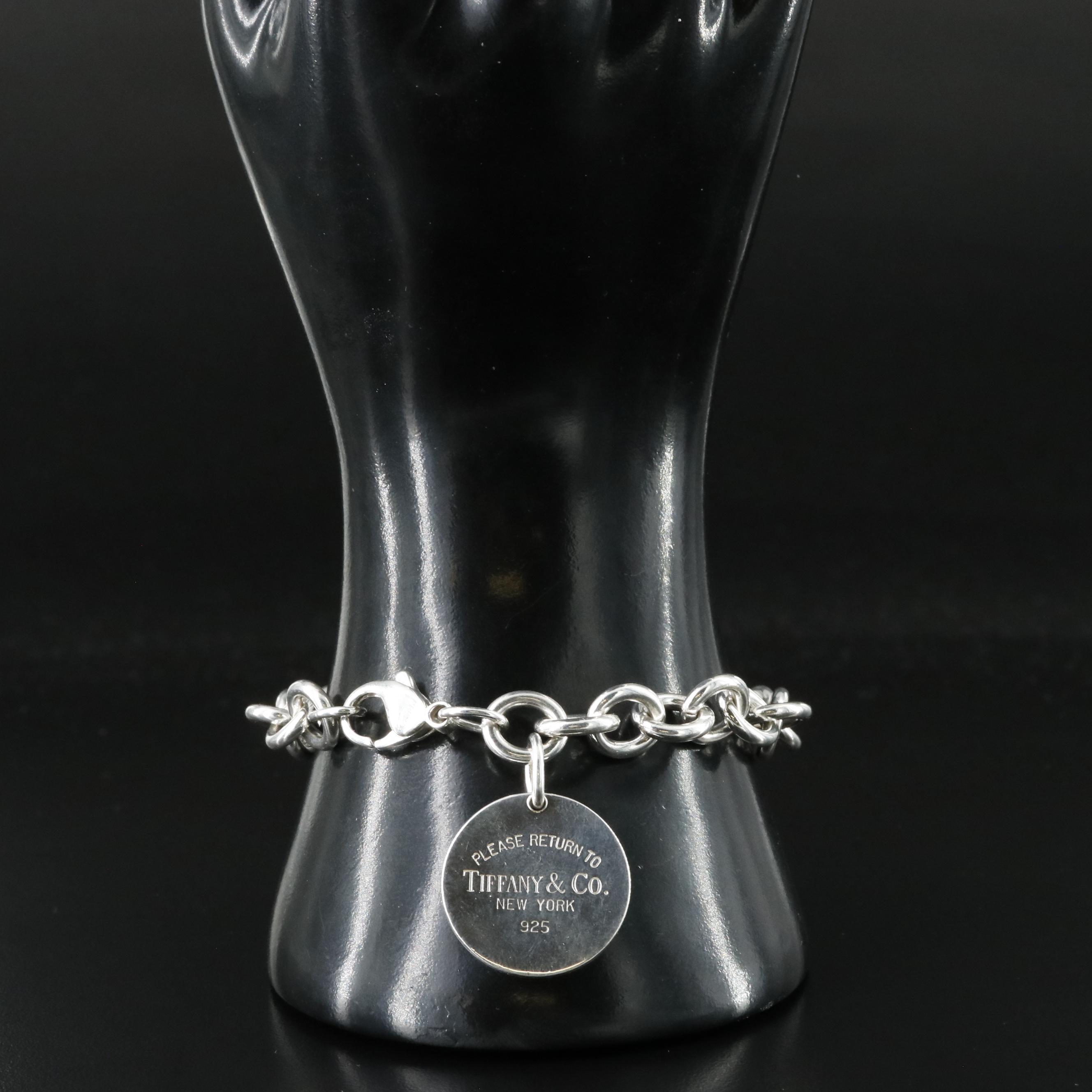 Tiffany & Co. Return to Tiffany Sterling Round Tag Charm Bracelet