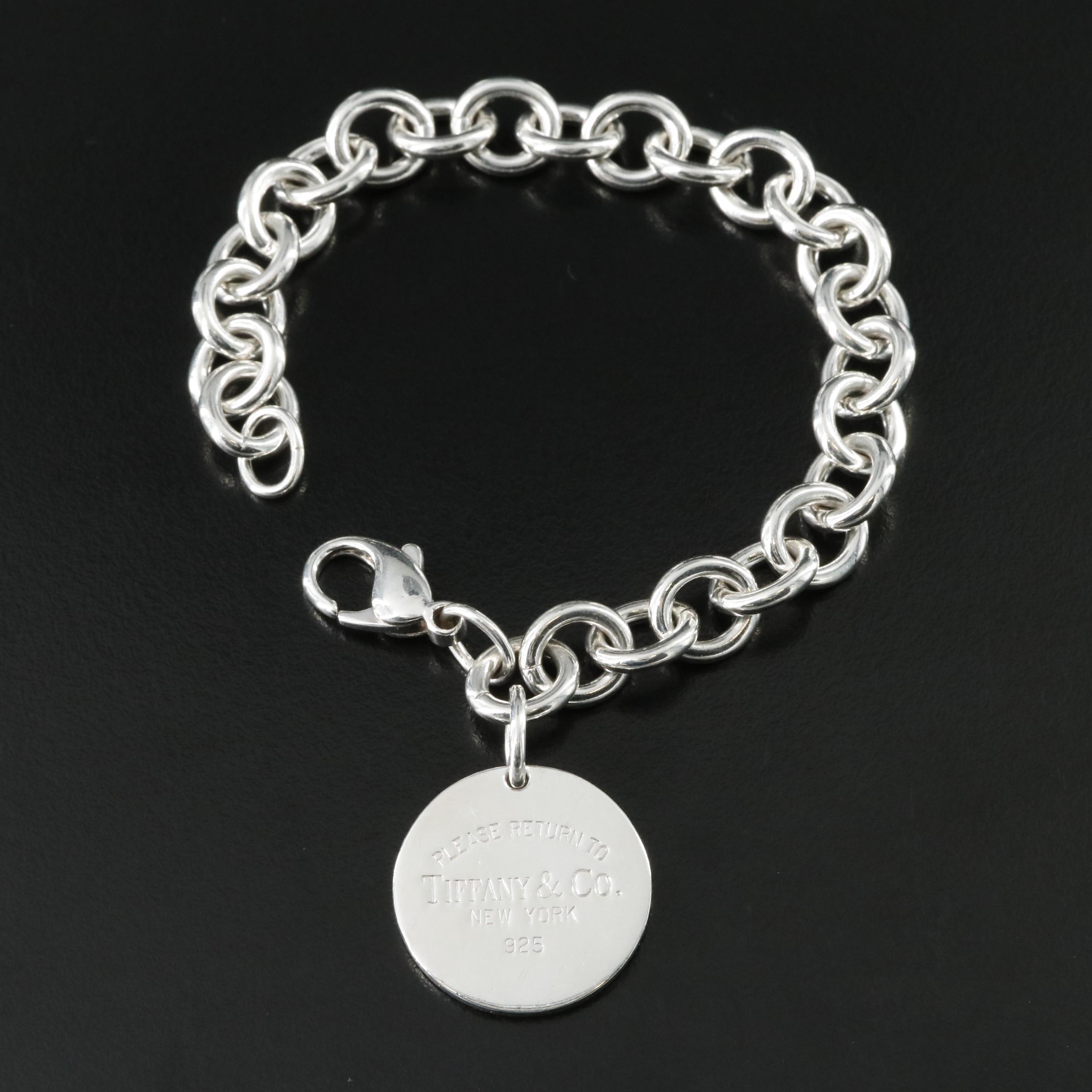 Tiffany & Co. Return to Tiffany Sterling Round Tag Charm Bracelet