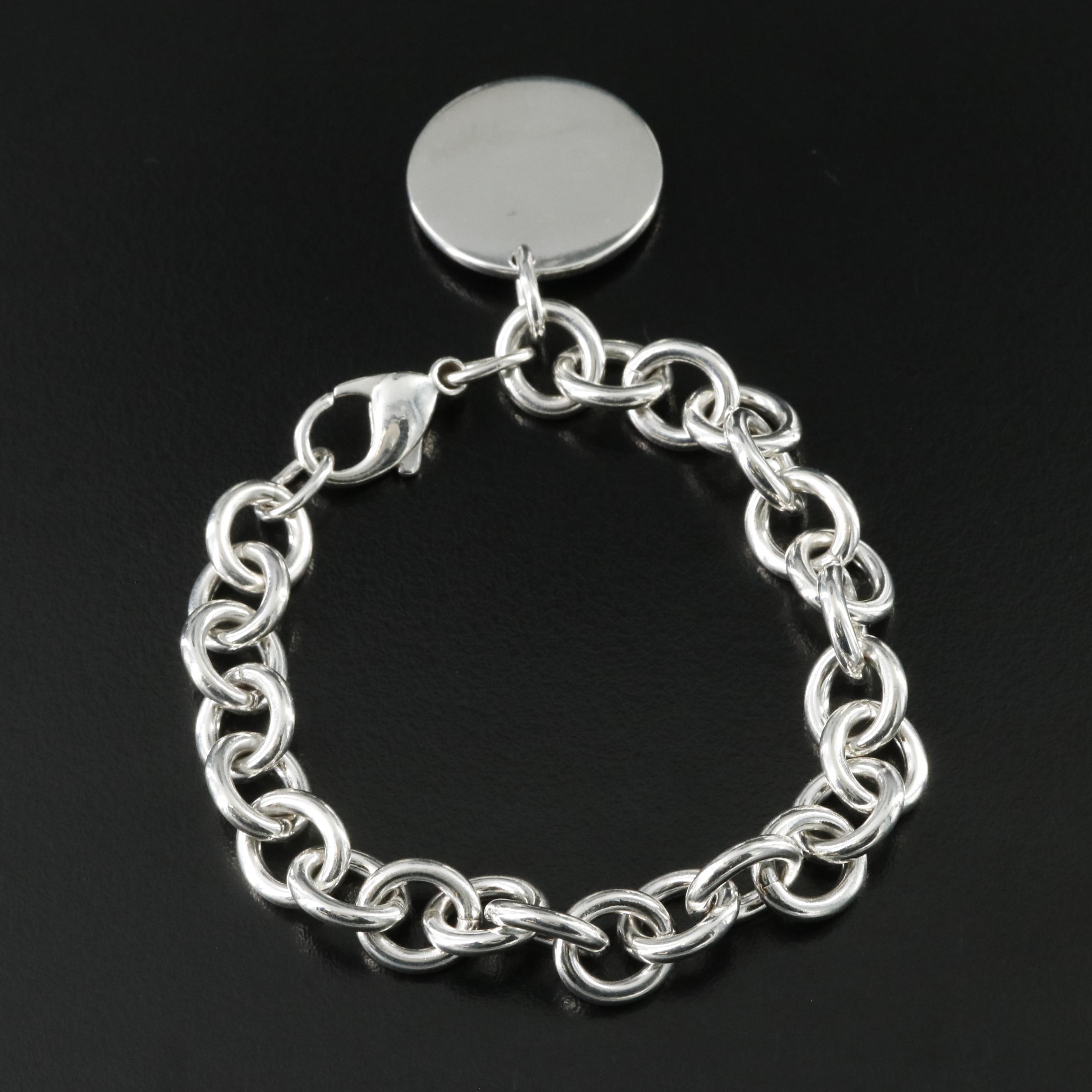 Tiffany & Co. Return to Tiffany Sterling Round Tag Charm Bracelet