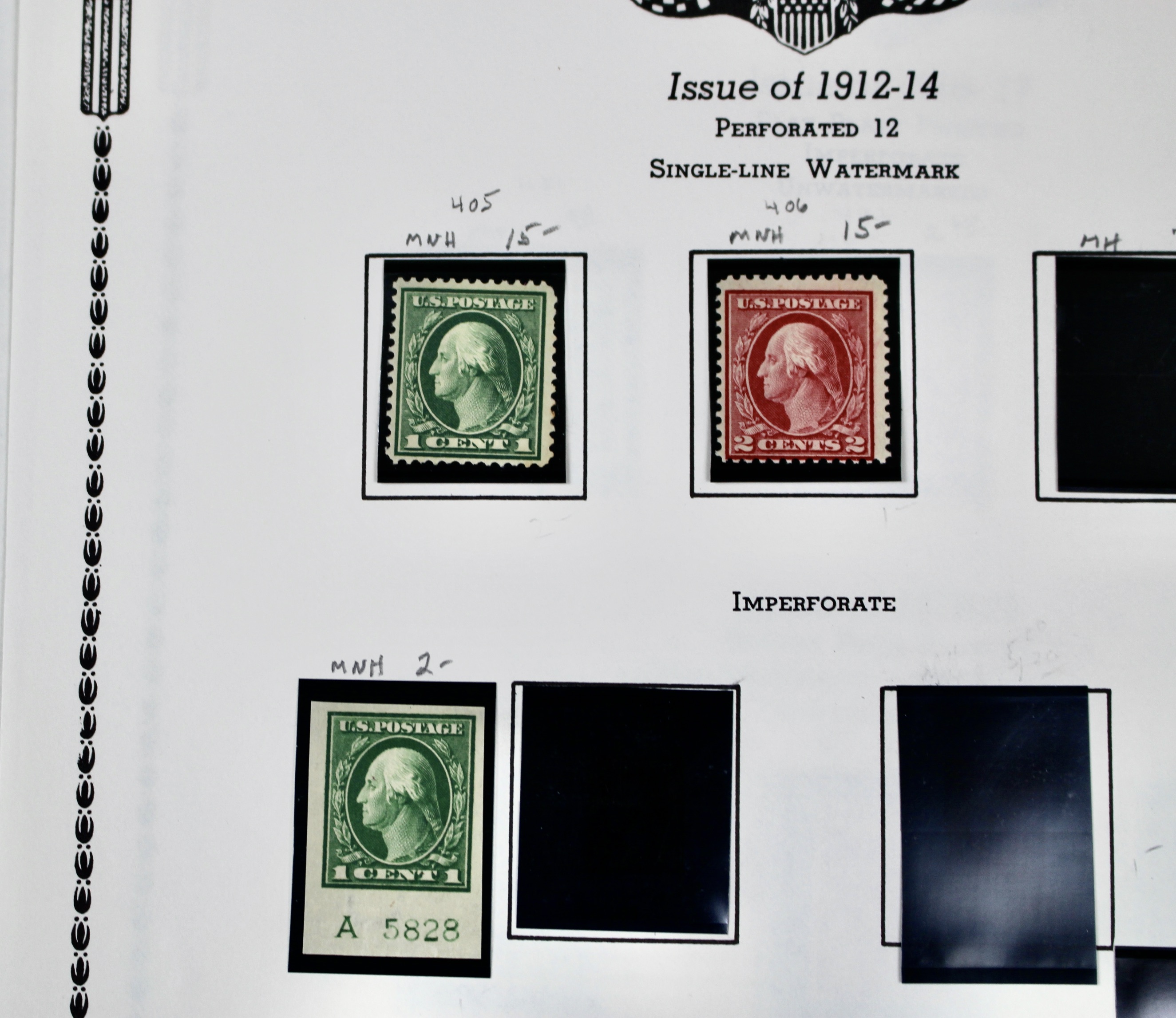 Twenty-Nine MNH Washington Franklin U.S. Postage Stamps, 1911 to 1921