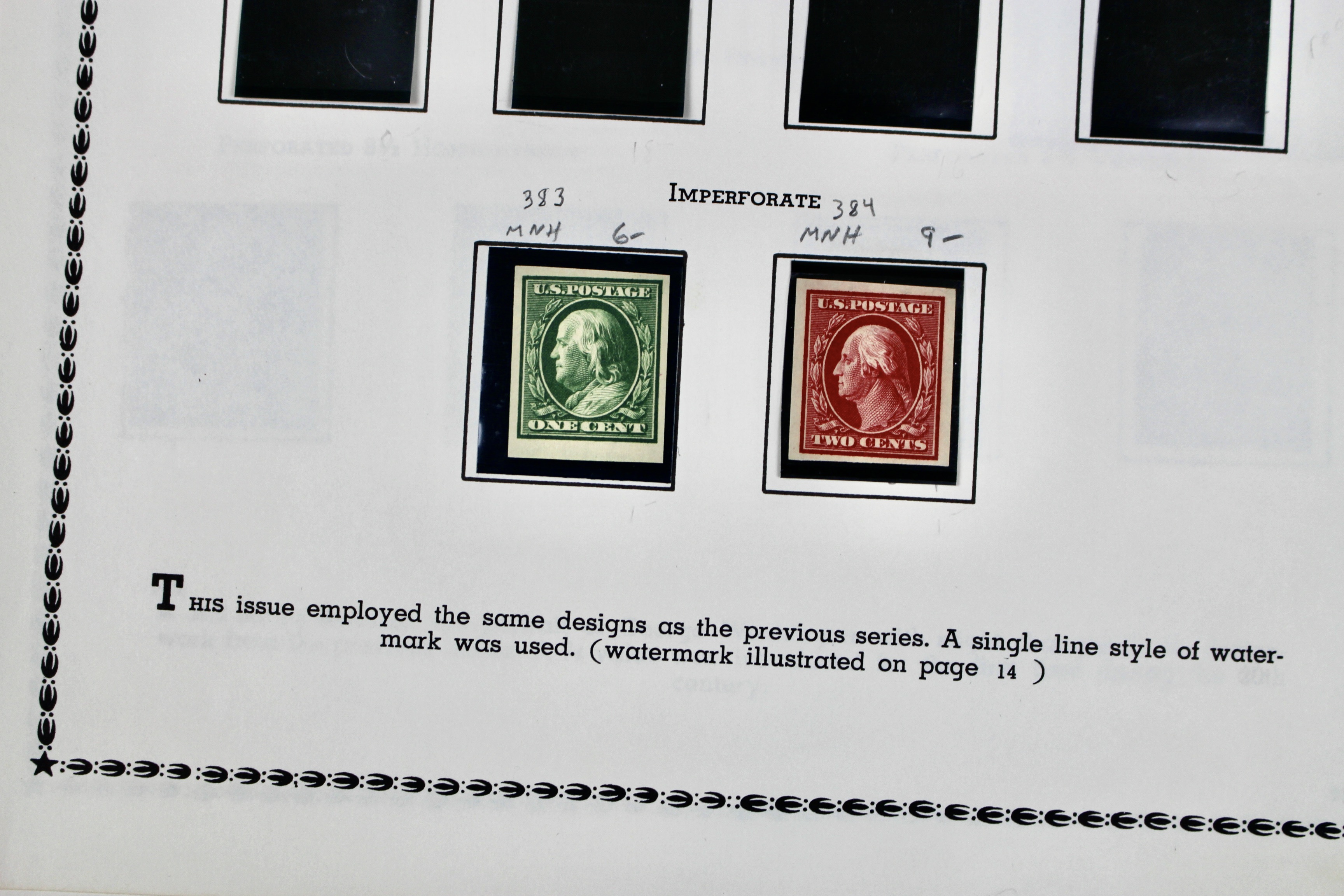 Twenty-Nine MNH Washington Franklin U.S. Postage Stamps, 1911 to 1921