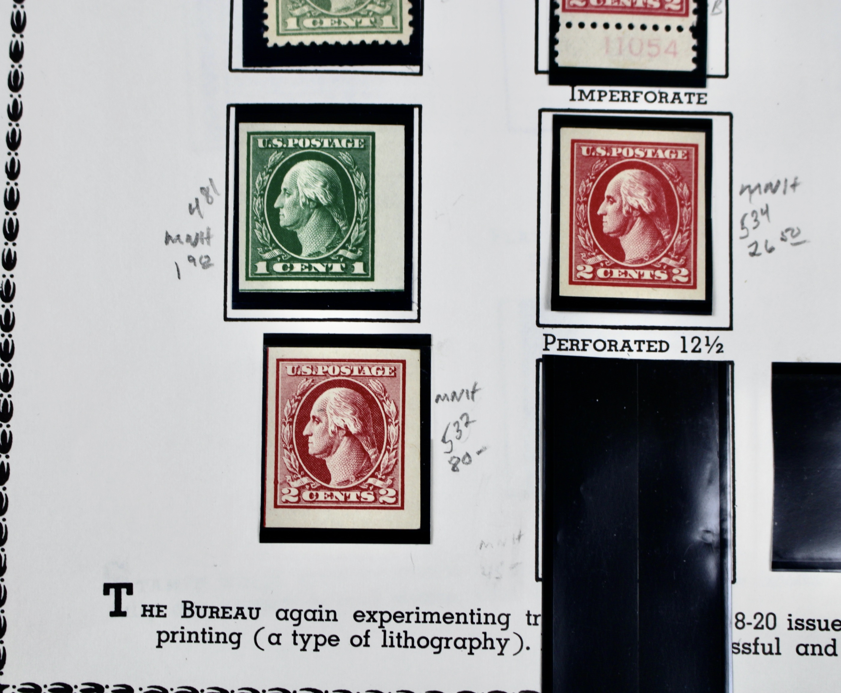 Twenty-Nine MNH Washington Franklin U.S. Postage Stamps, 1911 to 1921