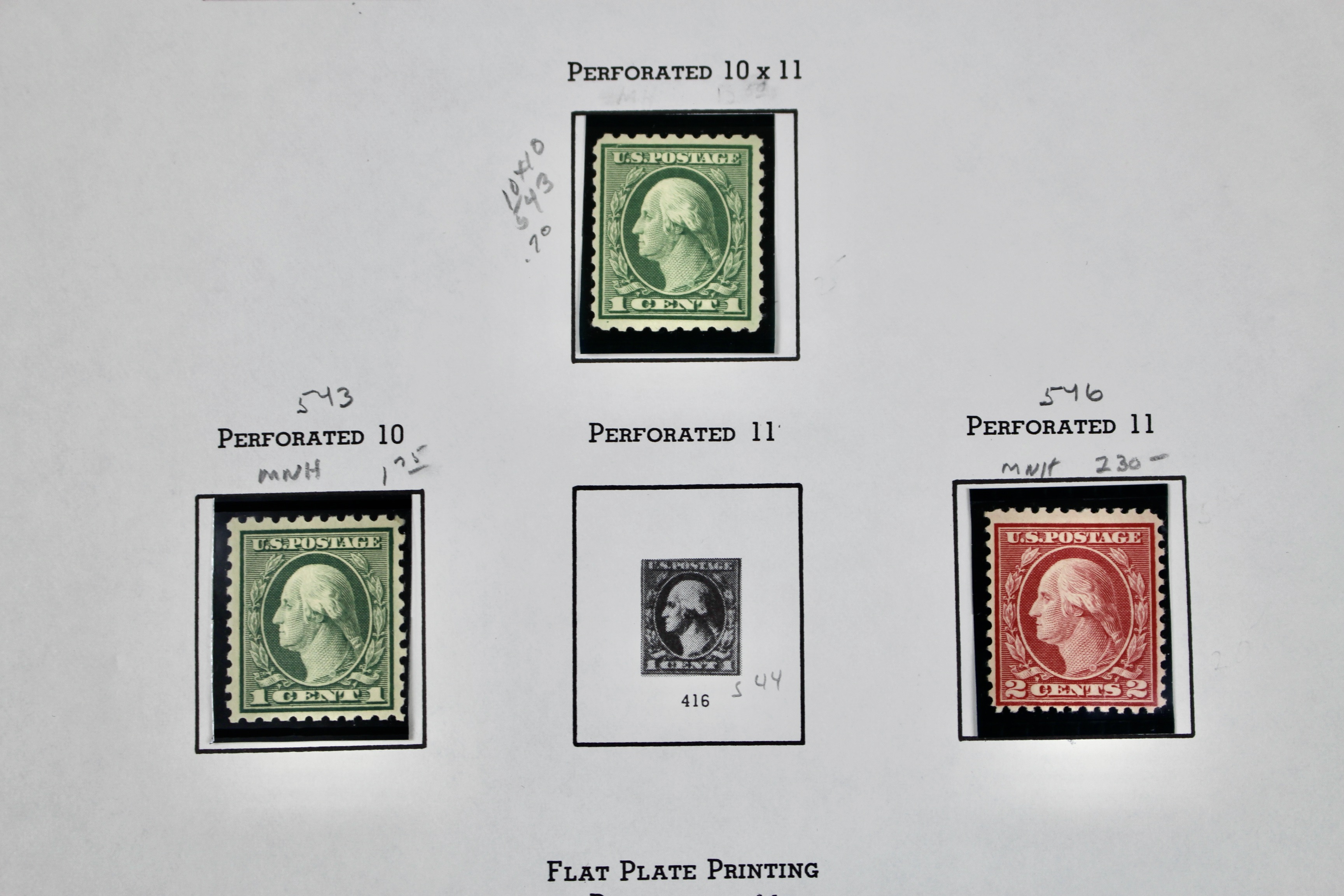 Twenty-Nine MNH Washington Franklin U.S. Postage Stamps, 1911 to 1921