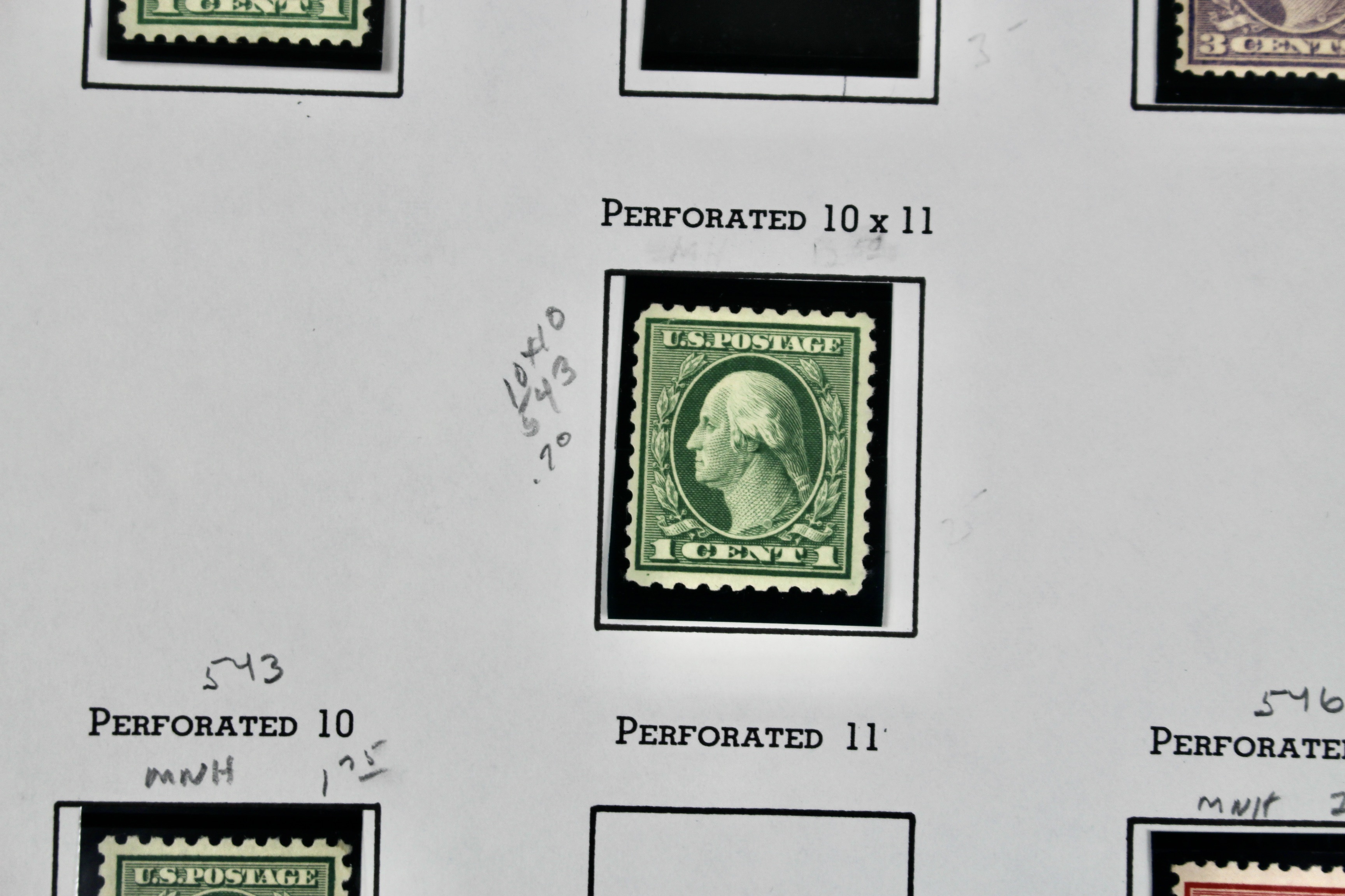 Twenty-Nine MNH Washington Franklin U.S. Postage Stamps, 1911 to 1921