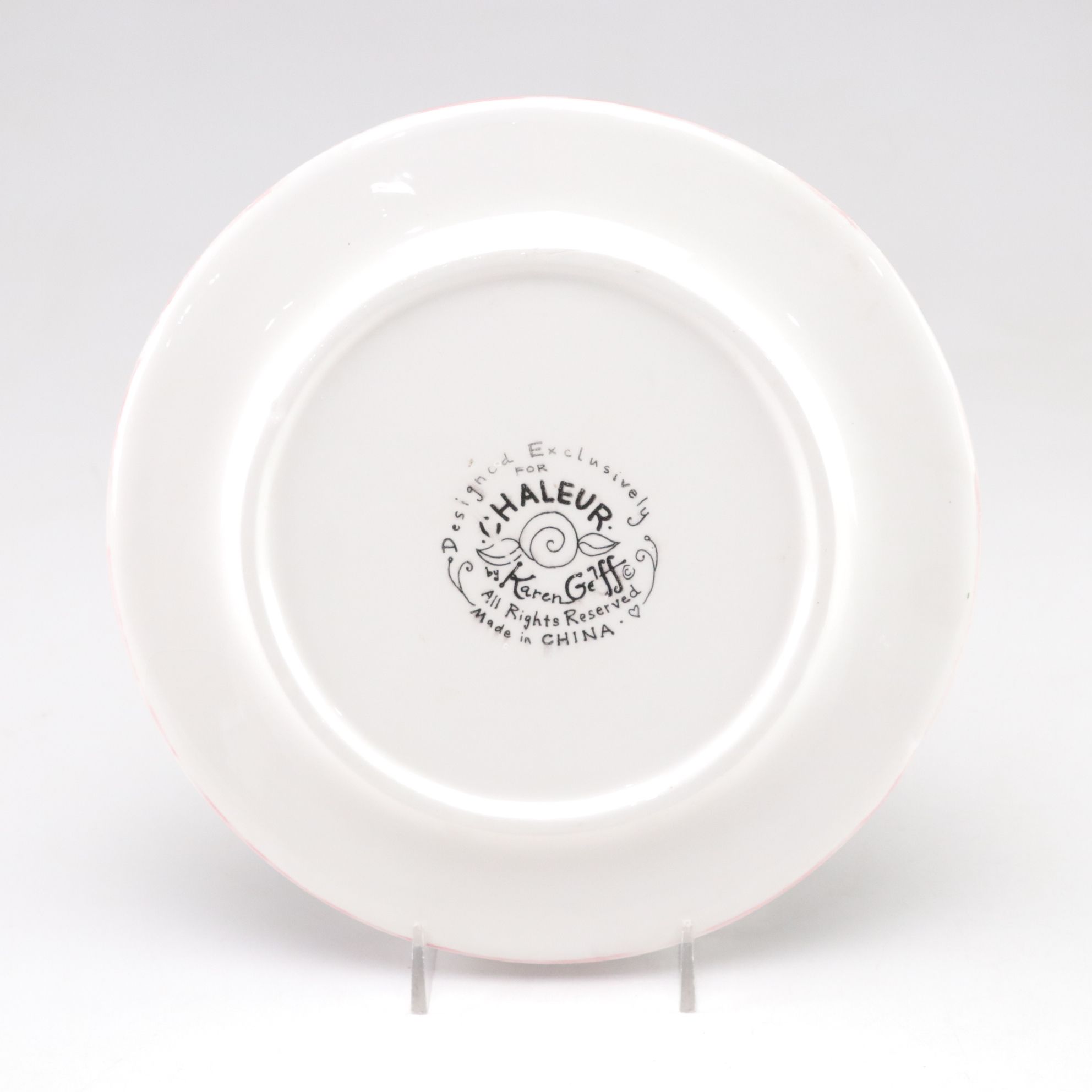 Hand-Painted Floral Motif Tray, Plate & Lidded Box