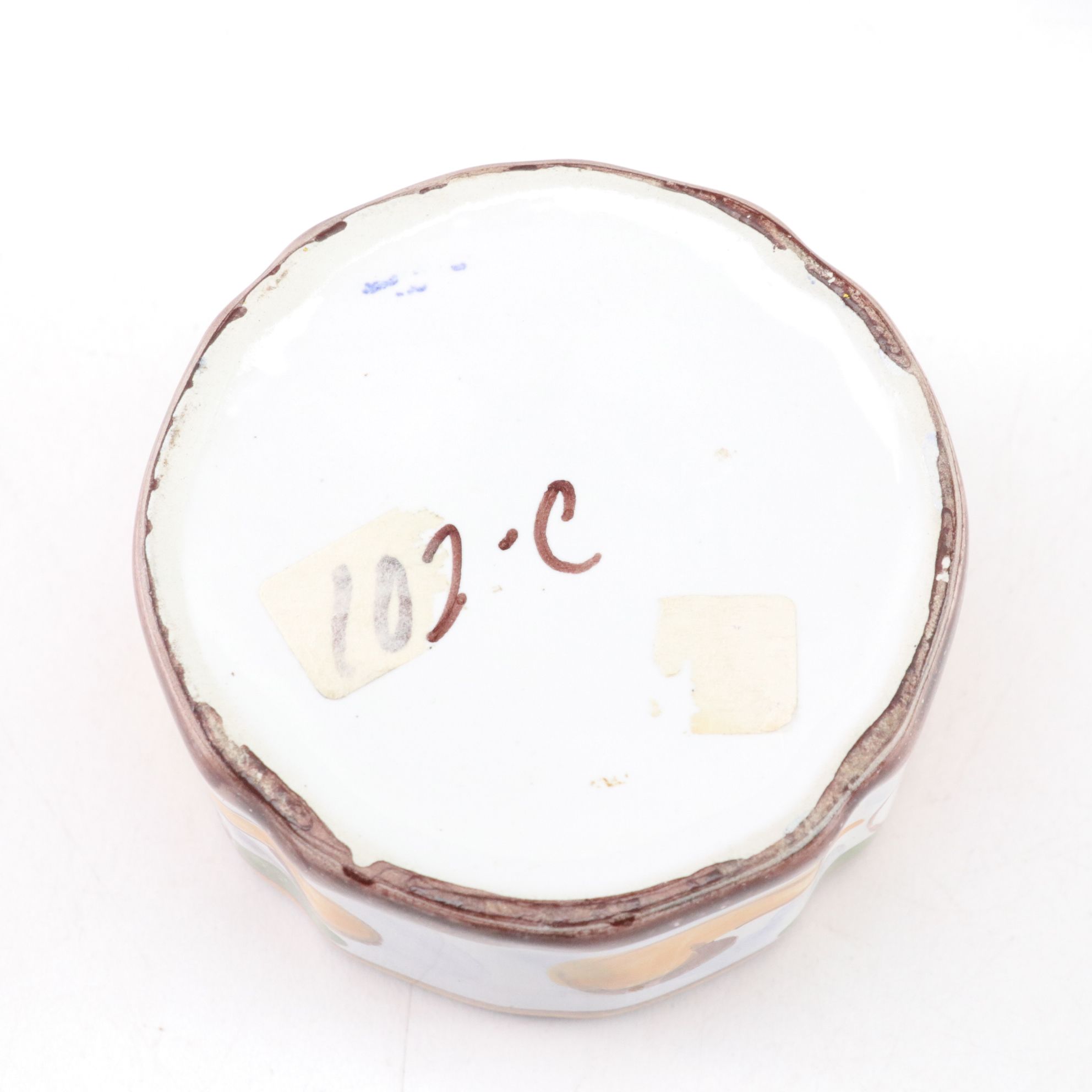 Hand-Painted Floral Motif Tray, Plate & Lidded Box