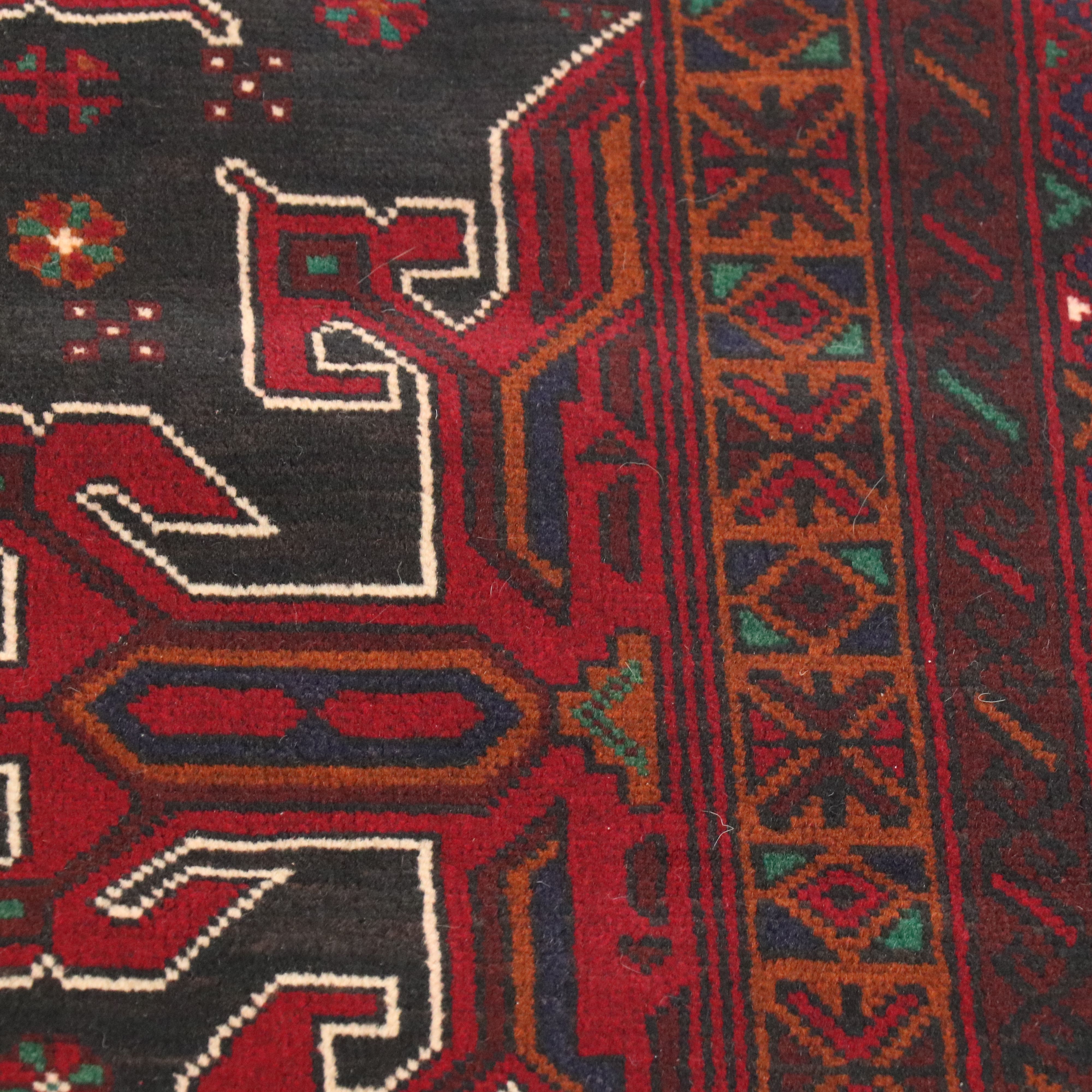 3'10 x 6'5 Hand-Knotted Afghan Baluch Area Rug