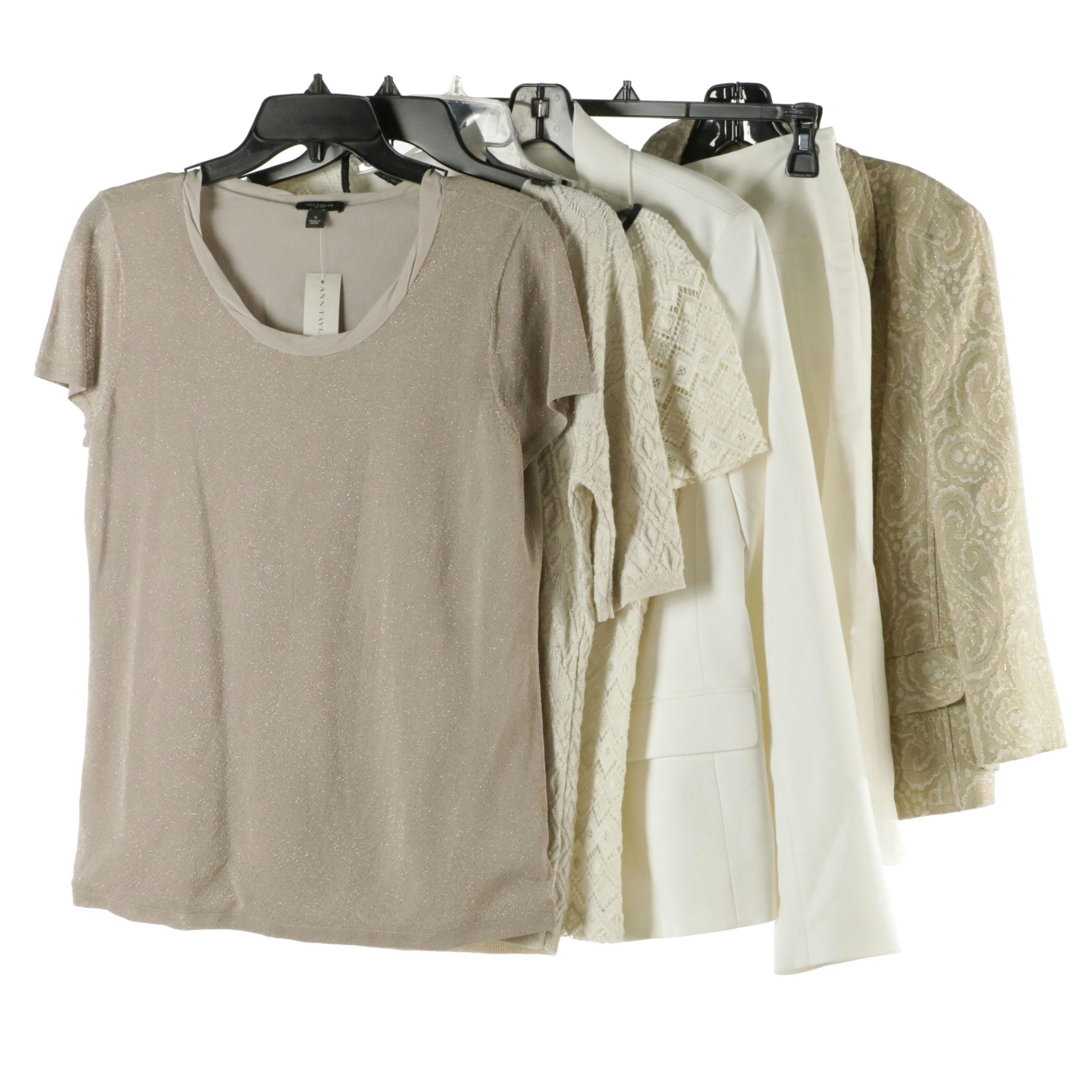 Ann Taylor Flared Skirt and Silk Lined Blouse with Talbots Blazer, Jacket & Tops