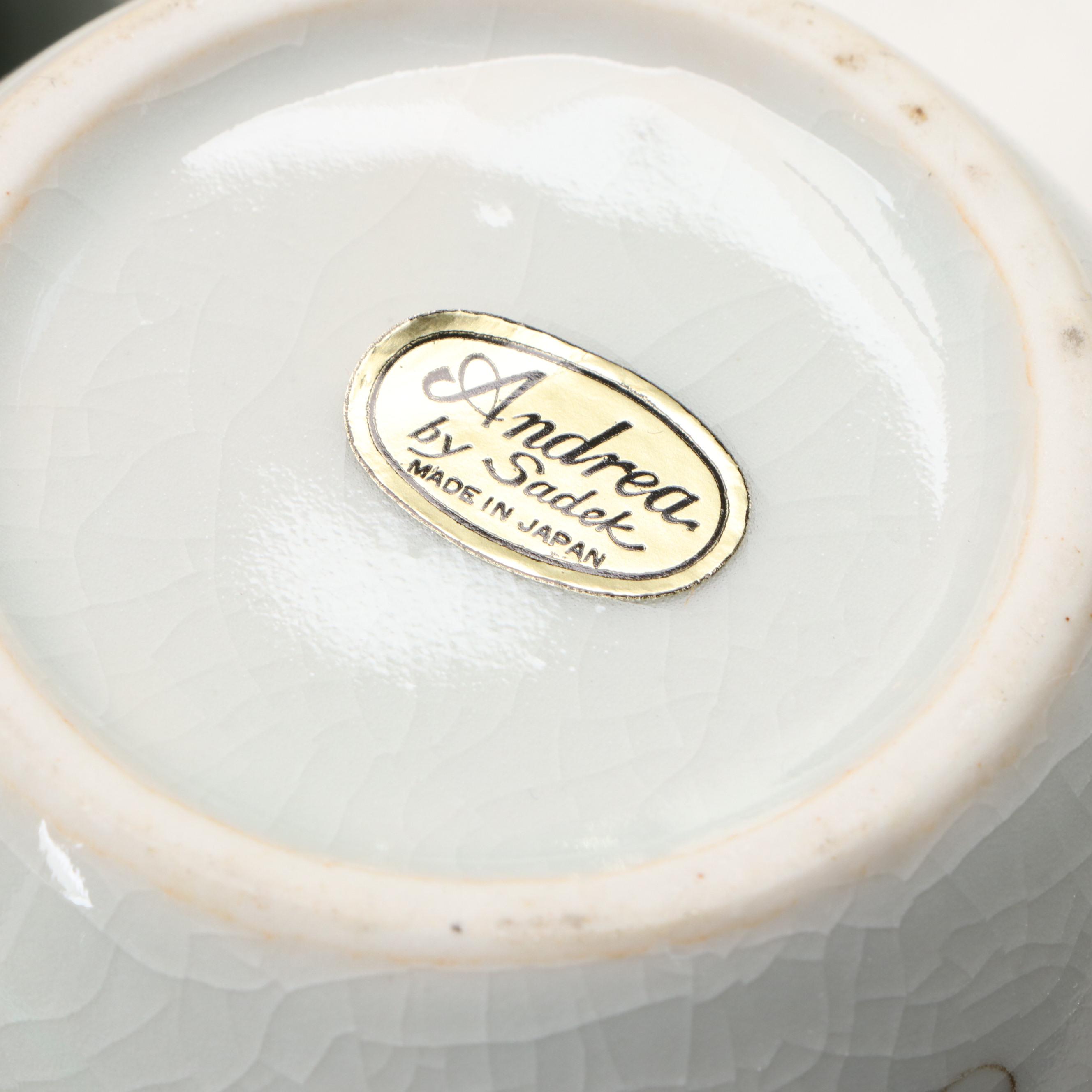 Andrea by Sadek Porcelain Figurine and Jars with Other Table Décor