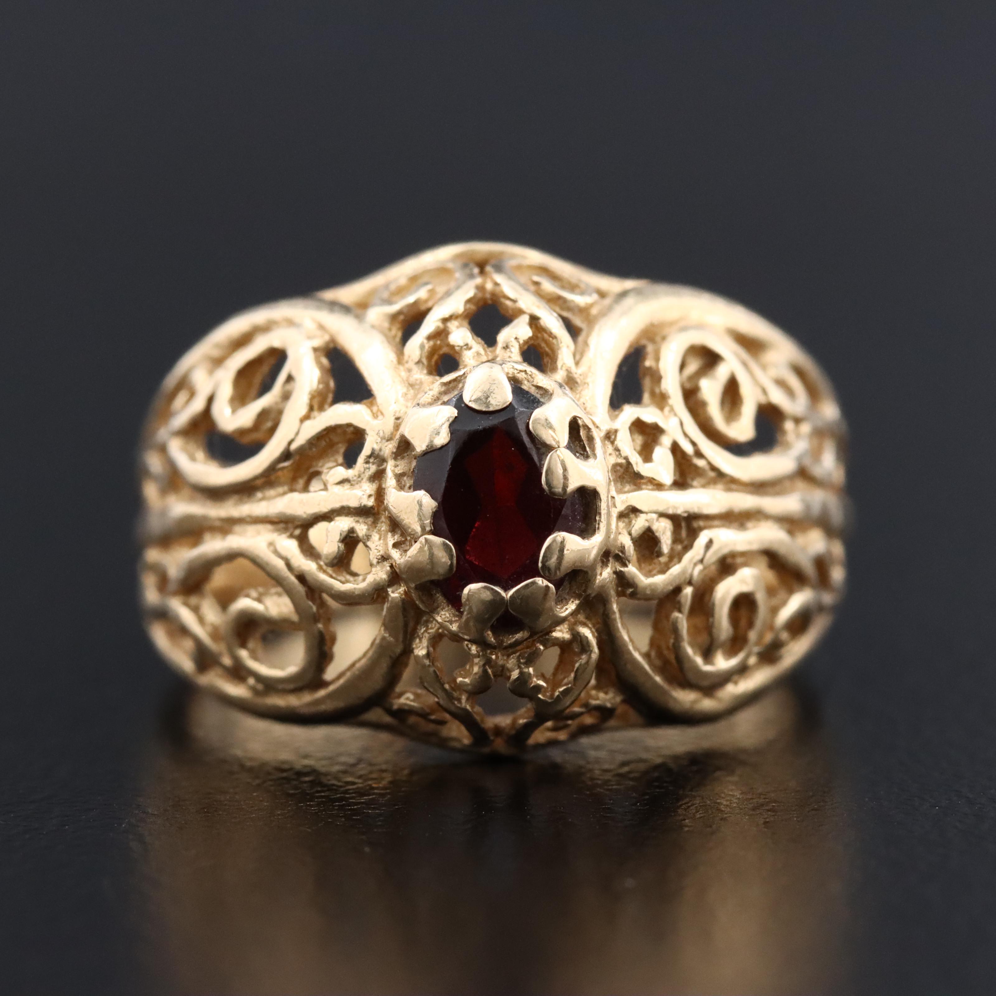 14K Garnet Ring