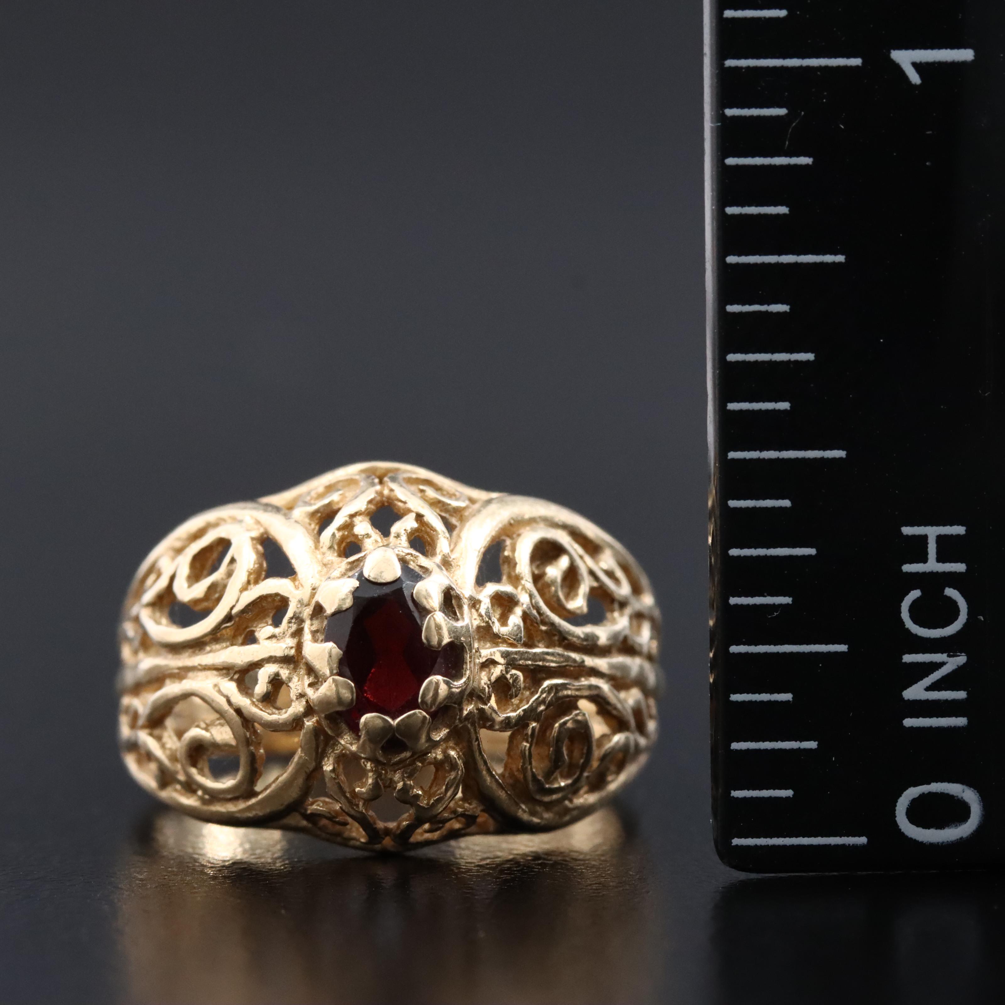 14K Garnet Ring