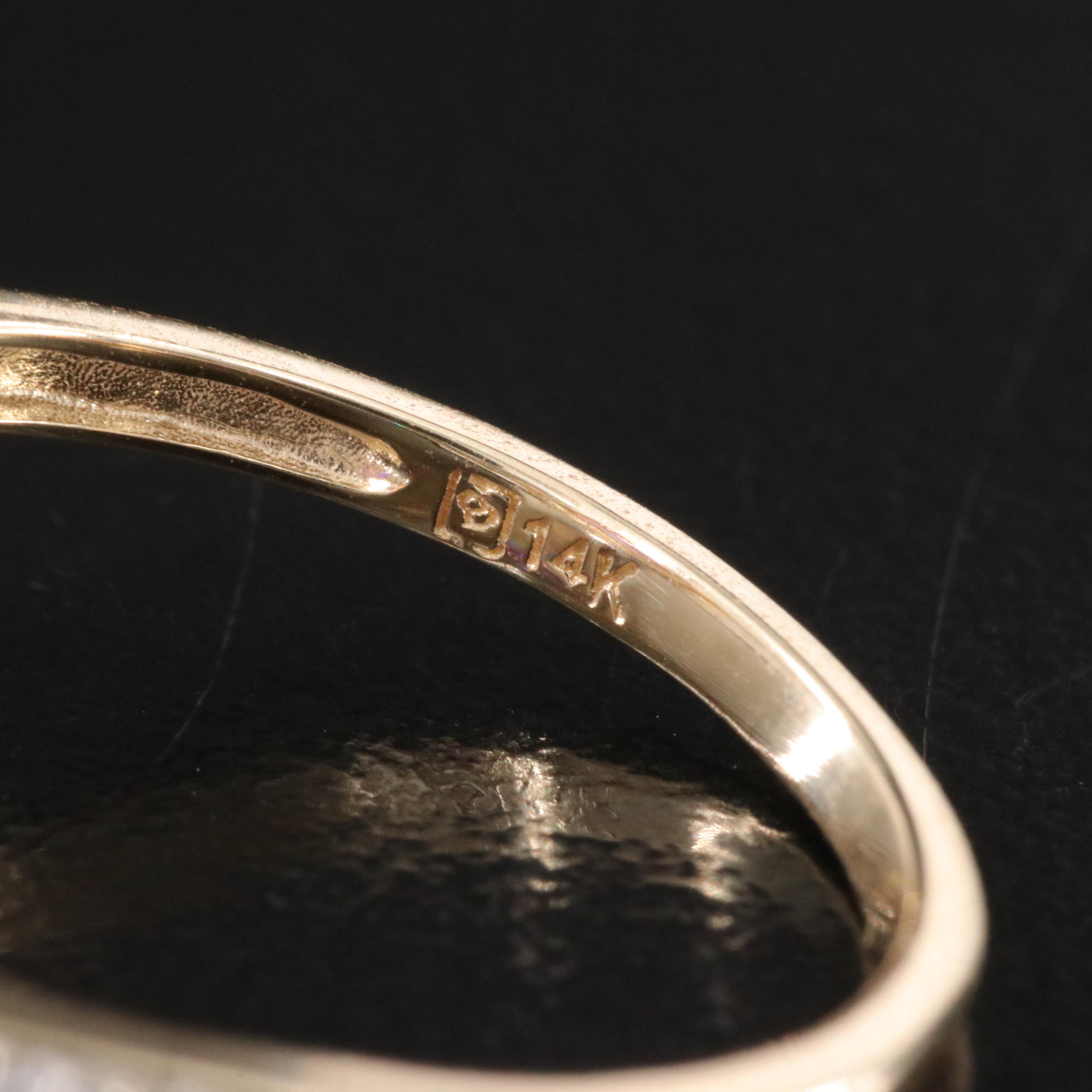 14K Amethyst and Diamond Heart Ring