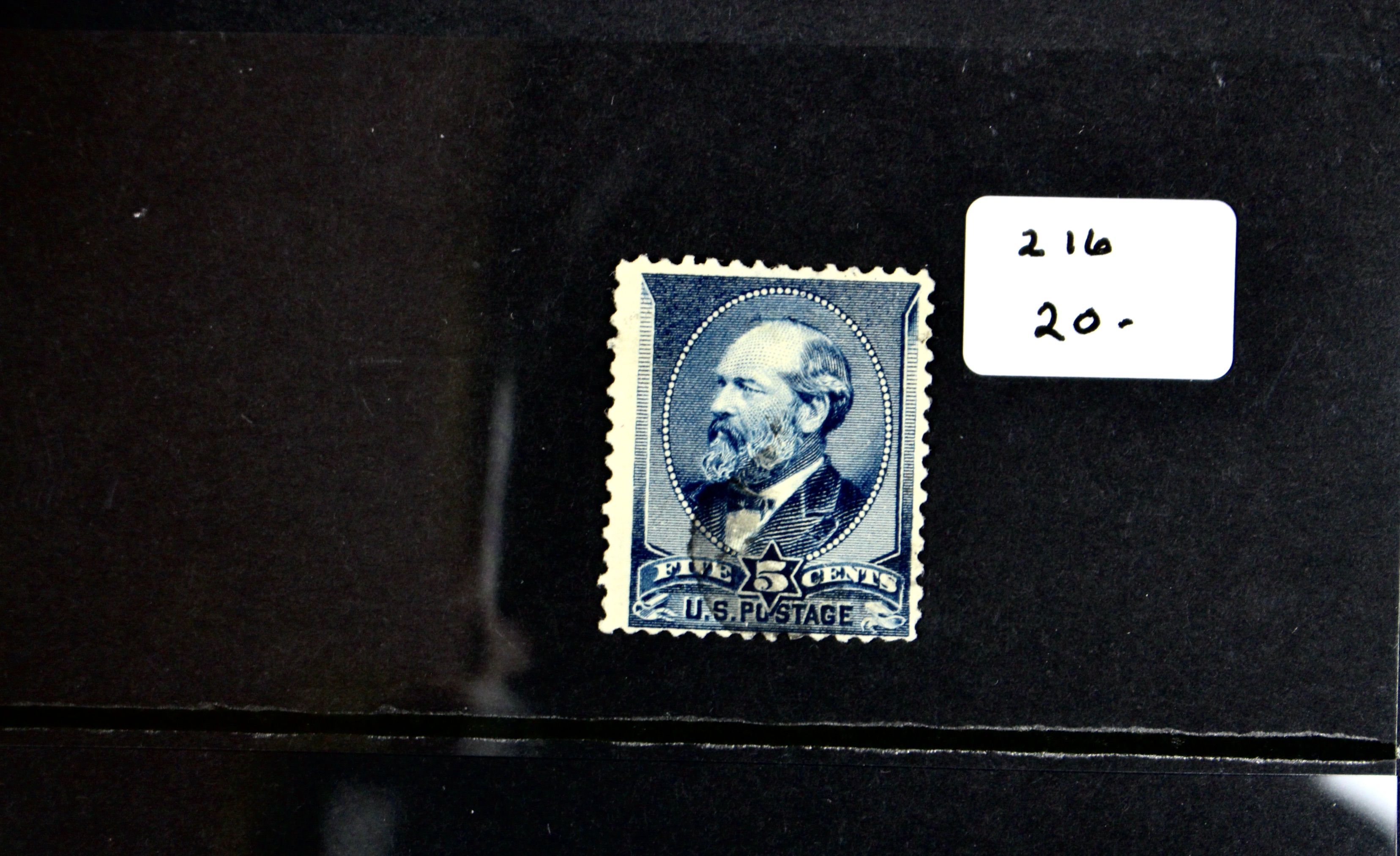 Eleven Early Used U.S. Postage Stamps, Scott 215 to 229, Late 1800s