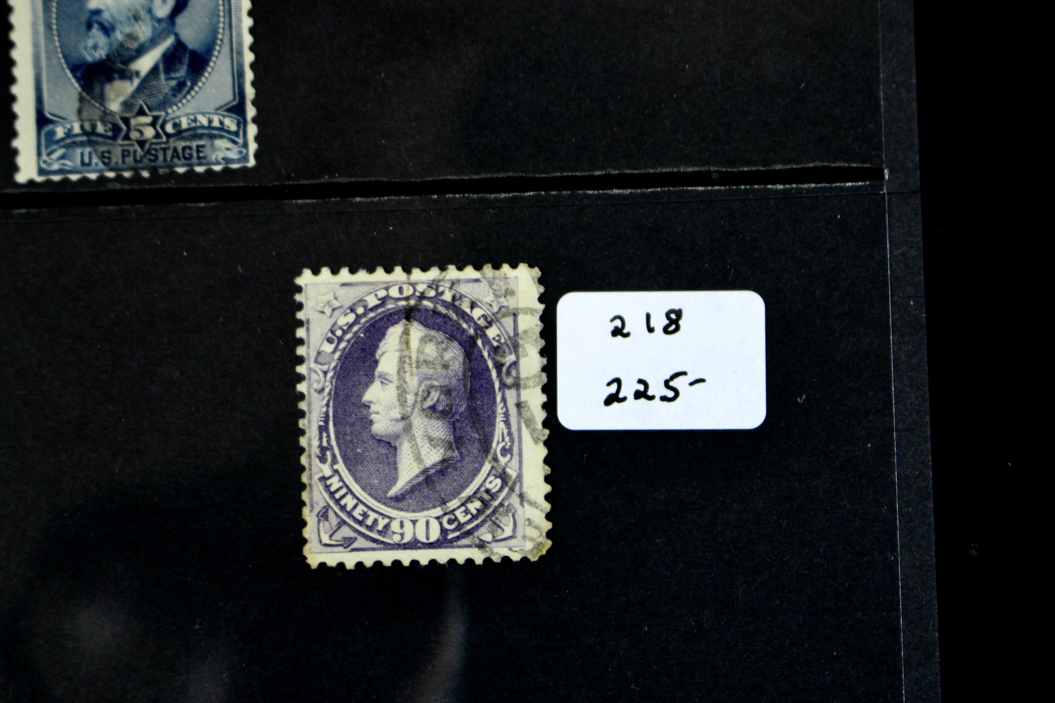 Eleven Early Used U.S. Postage Stamps, Scott 215 to 229, Late 1800s