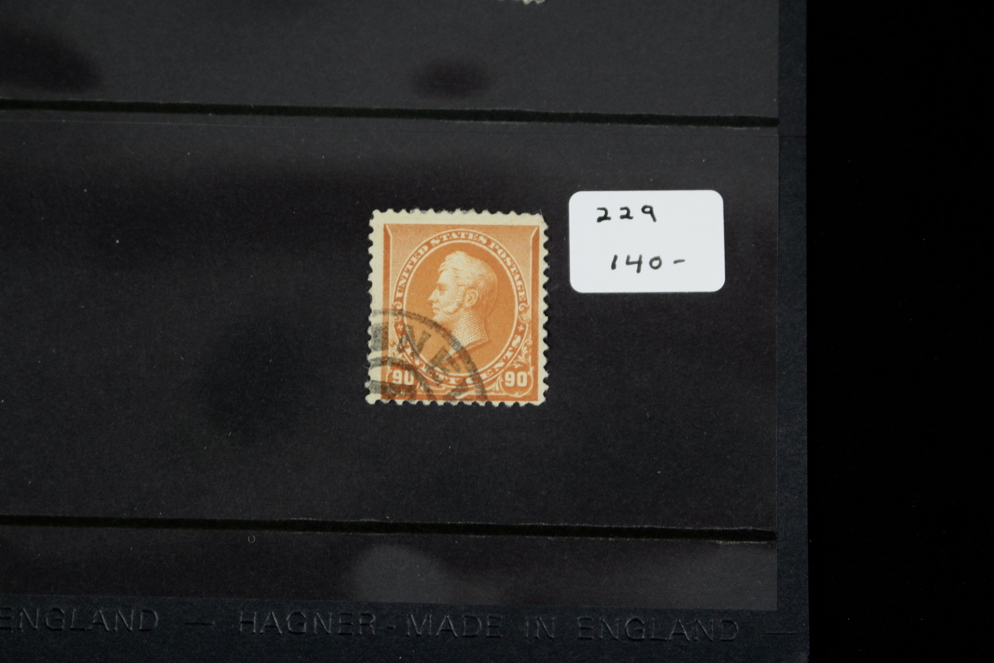 Eleven Early Used U.S. Postage Stamps, Scott 215 to 229, Late 1800s