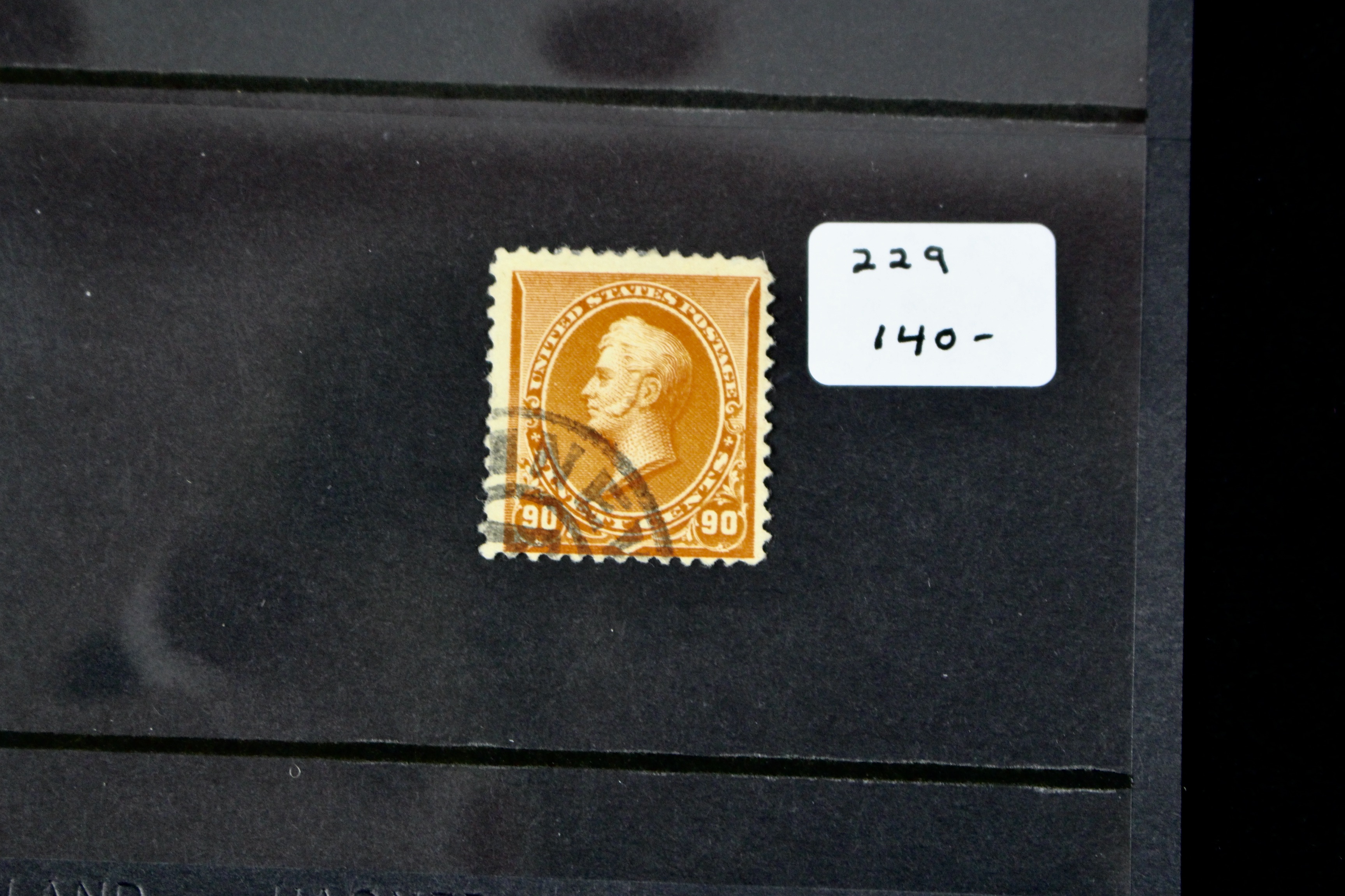 Eleven Early Used U.S. Postage Stamps, Scott 215 to 229, Late 1800s