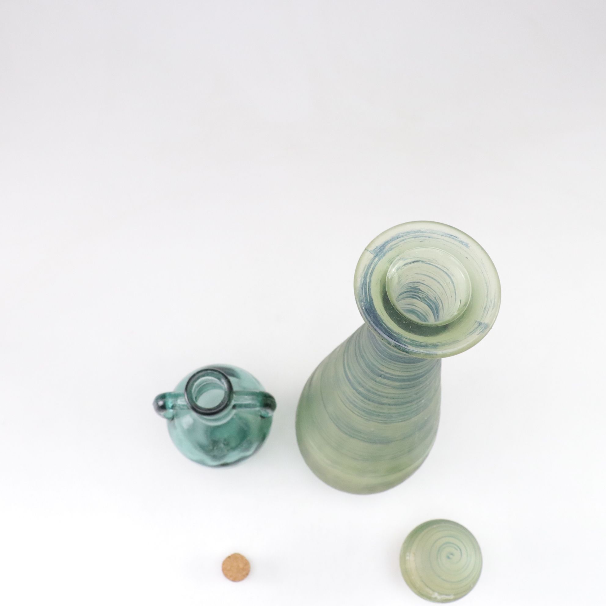 Art Glass Bottles, Bowl, and Jar.