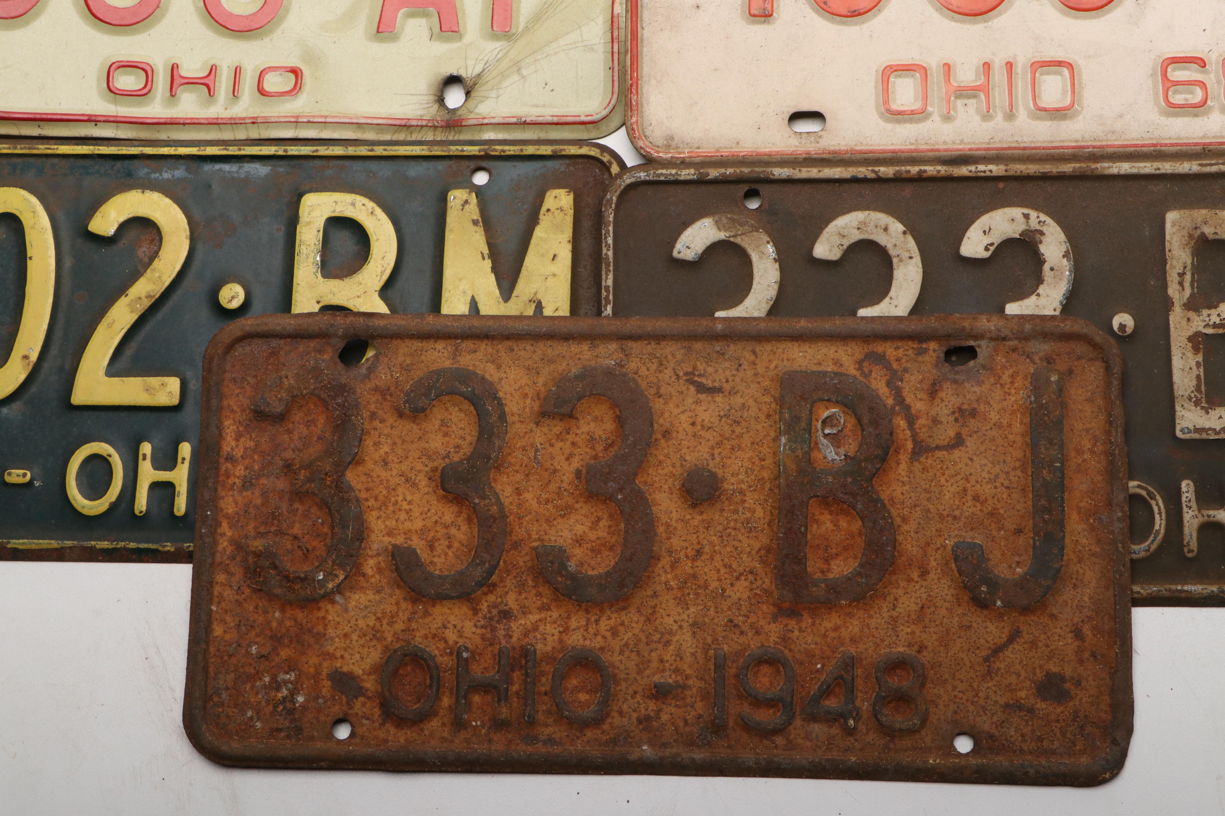 Ohio Vehicle License Plates, 1940s-1970s