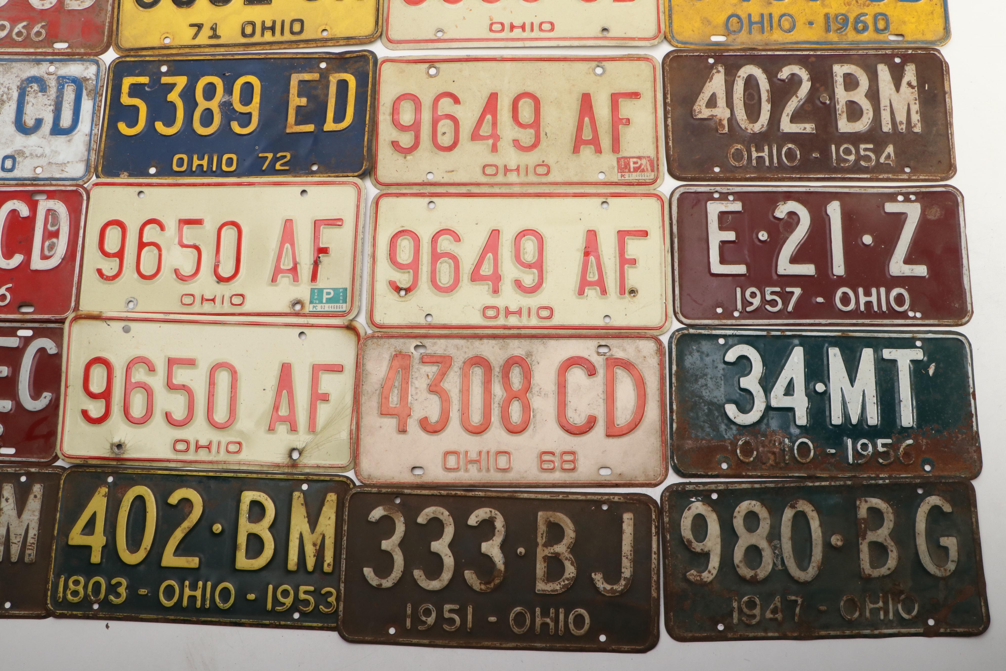 Ohio Vehicle License Plates, 1940s-1970s