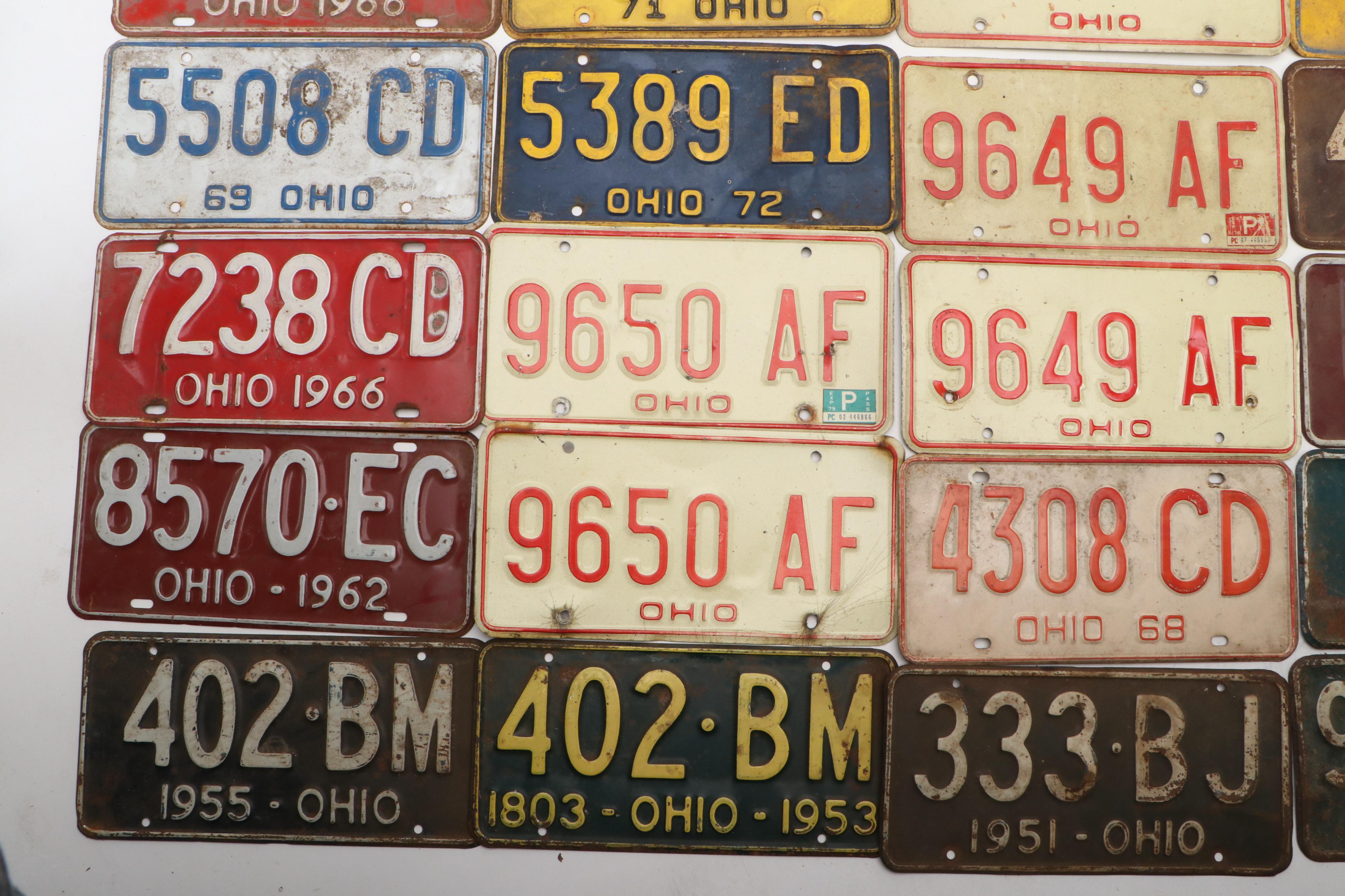 Ohio Vehicle License Plates, 1940s-1970s