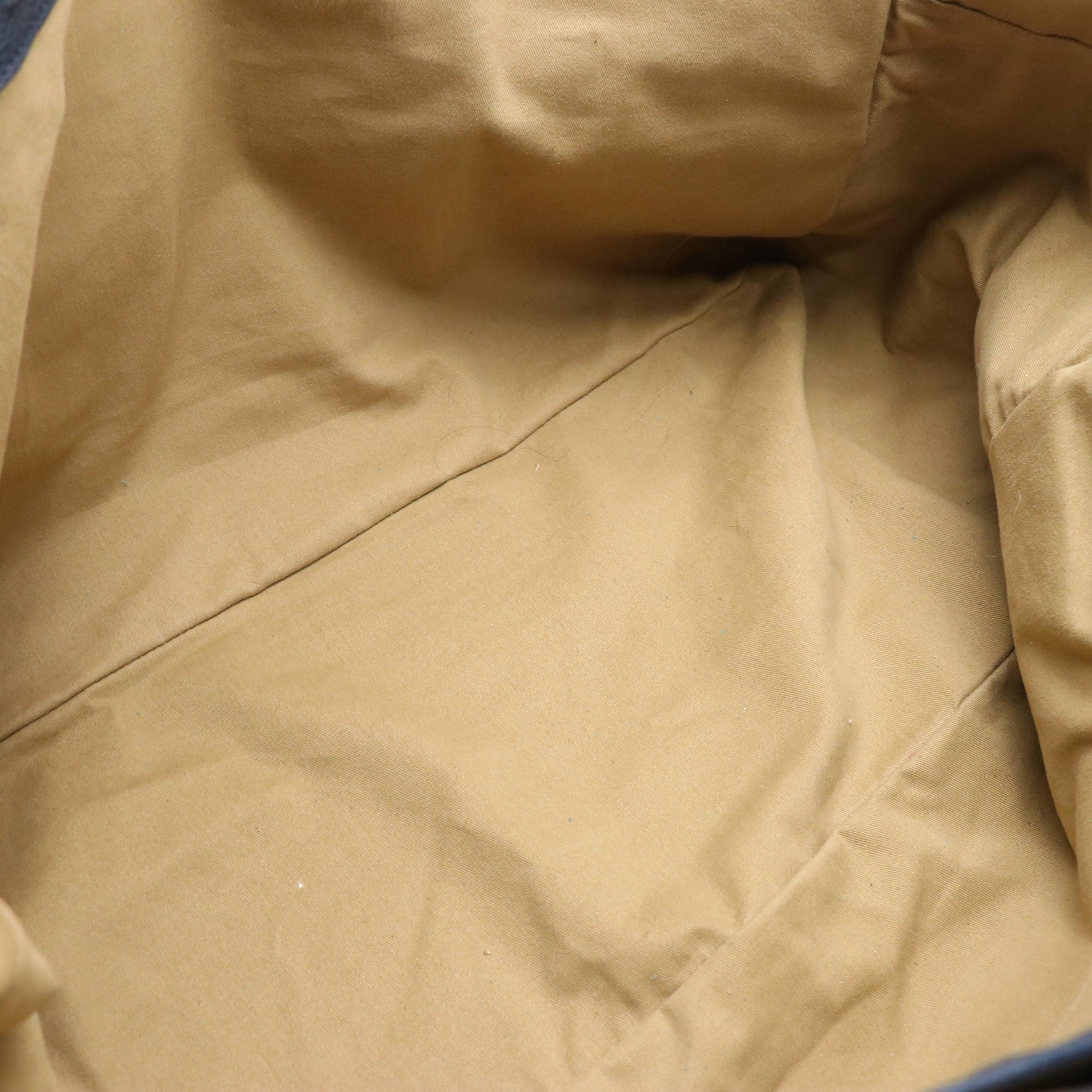 Golden Goose Zip Top Travel Bag in Deep Blue Grained Calfskin Leather