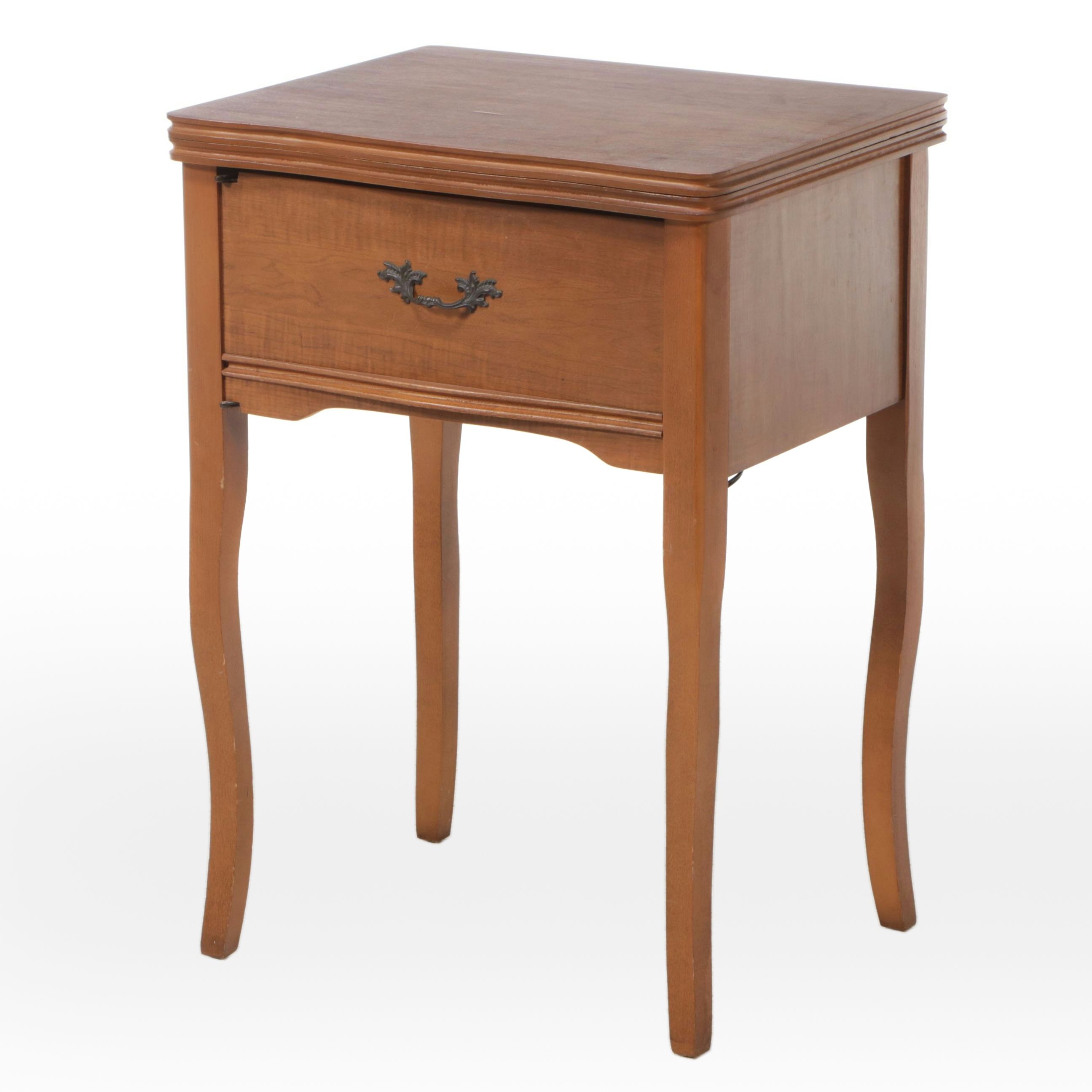 Vintage Walnut Sewing Machine Table