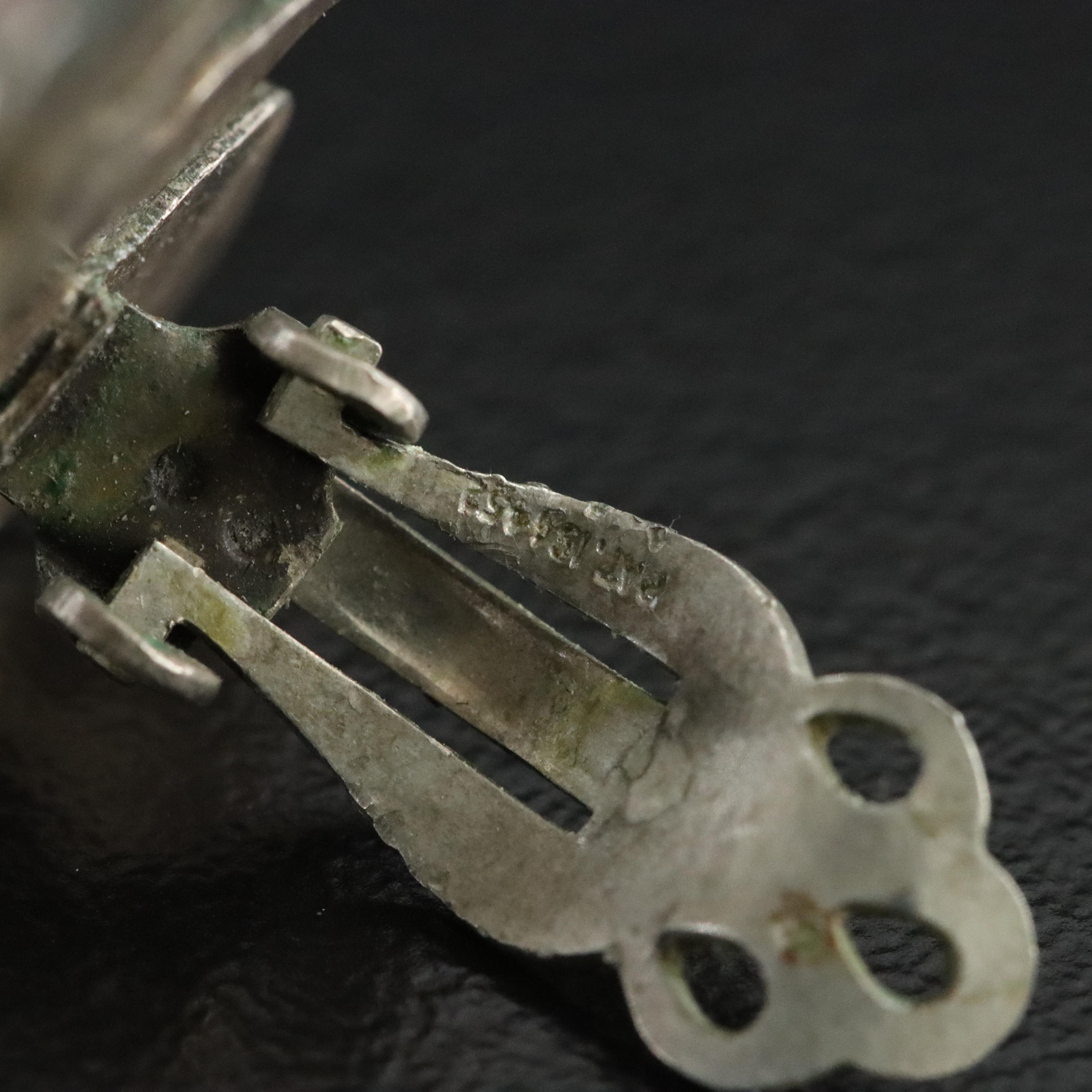 Single Southwestern Sterling Turquoise Petit Point Earring