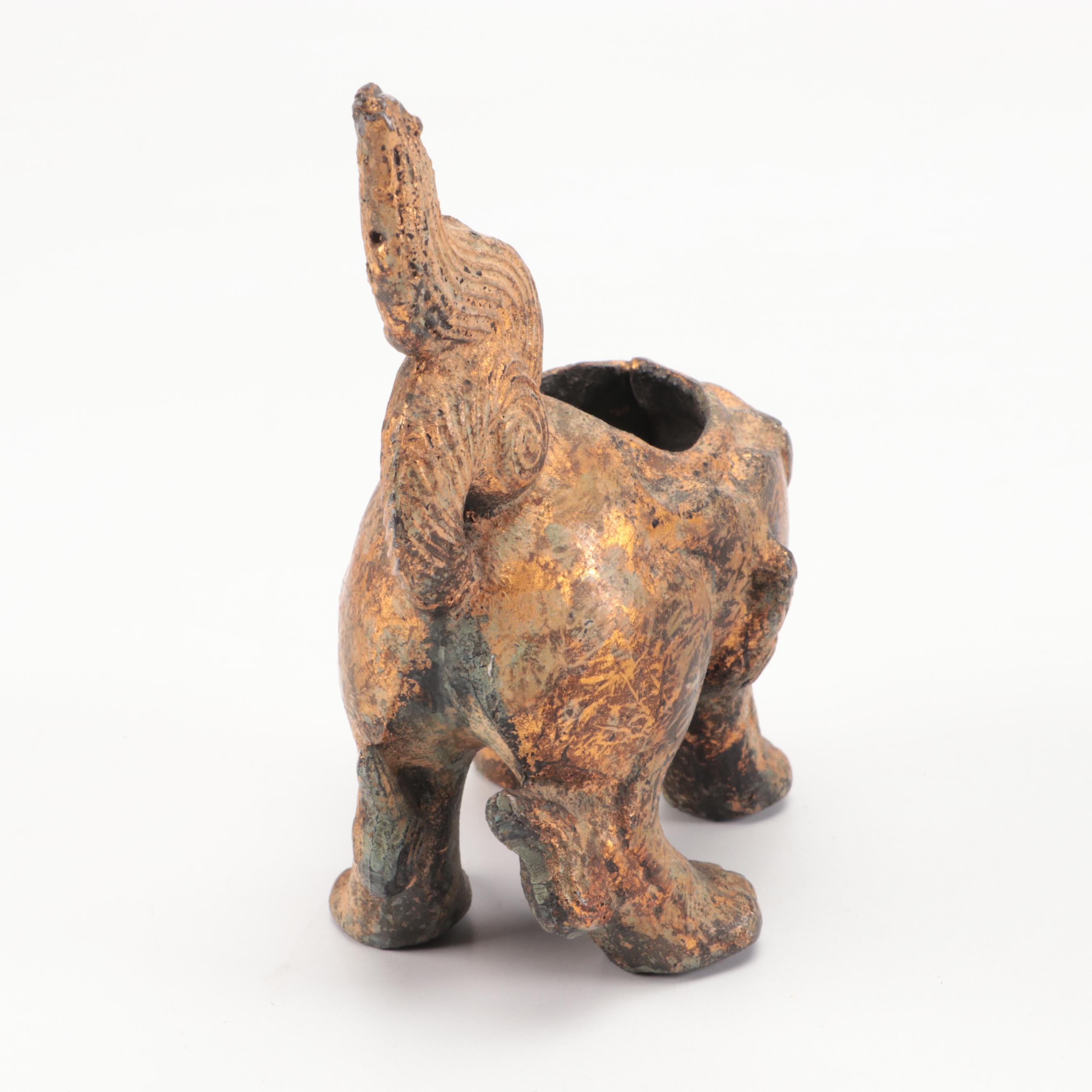 Chinese Q'ing Dynasty Gilt and Bronze Suanni Lion Incense Burner, After 1830