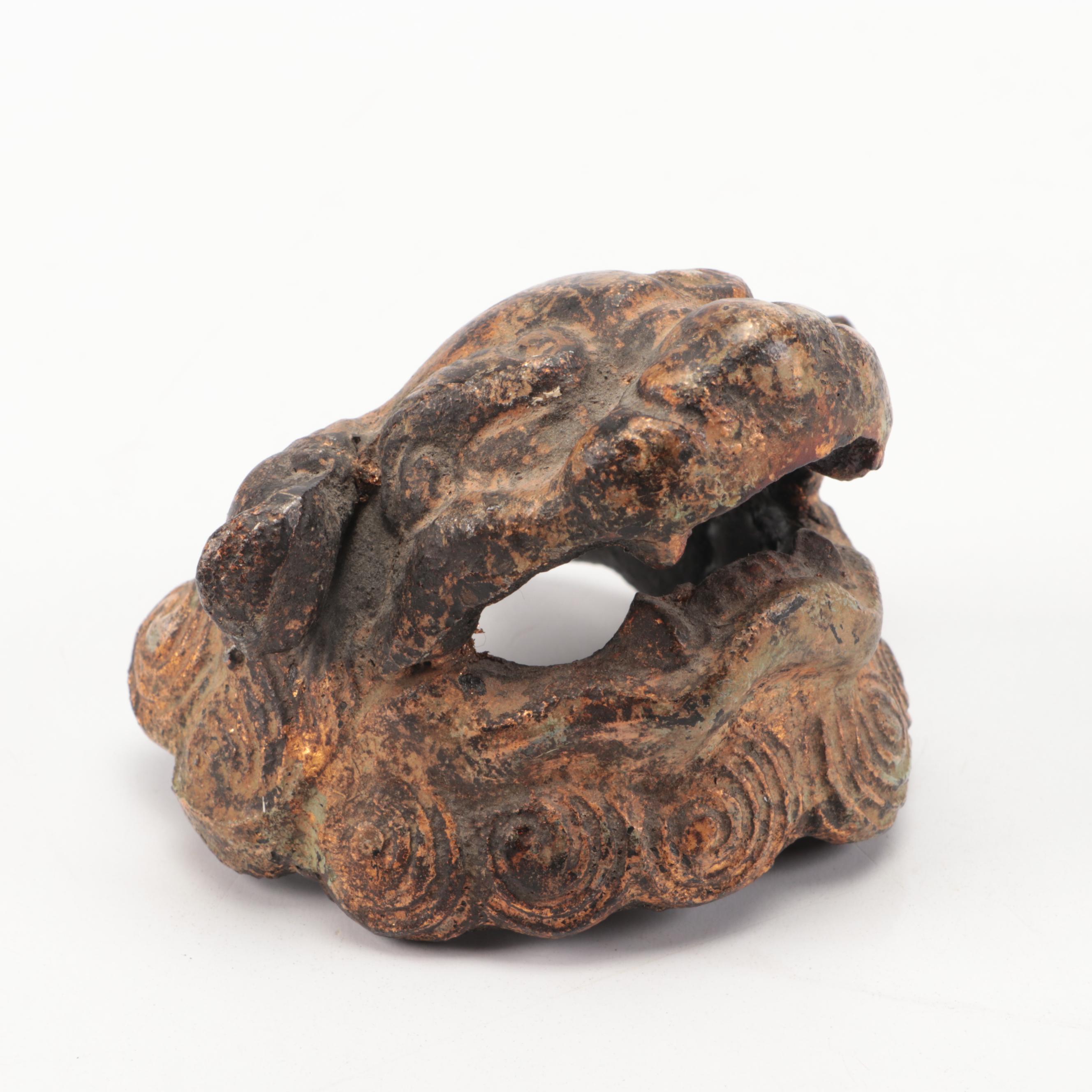 Chinese Q'ing Dynasty Gilt and Bronze Suanni Lion Incense Burner, After 1830