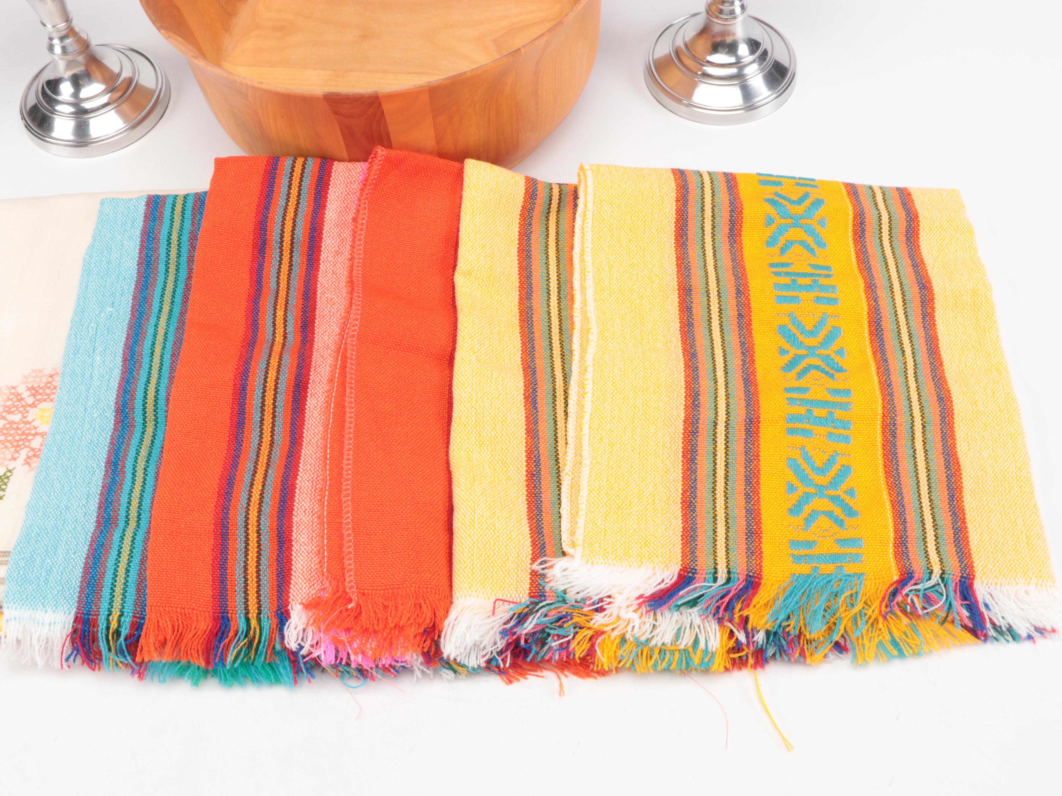 John McLeod Classic Birch Salad Bowl, Overweft Pattern Napkins and More