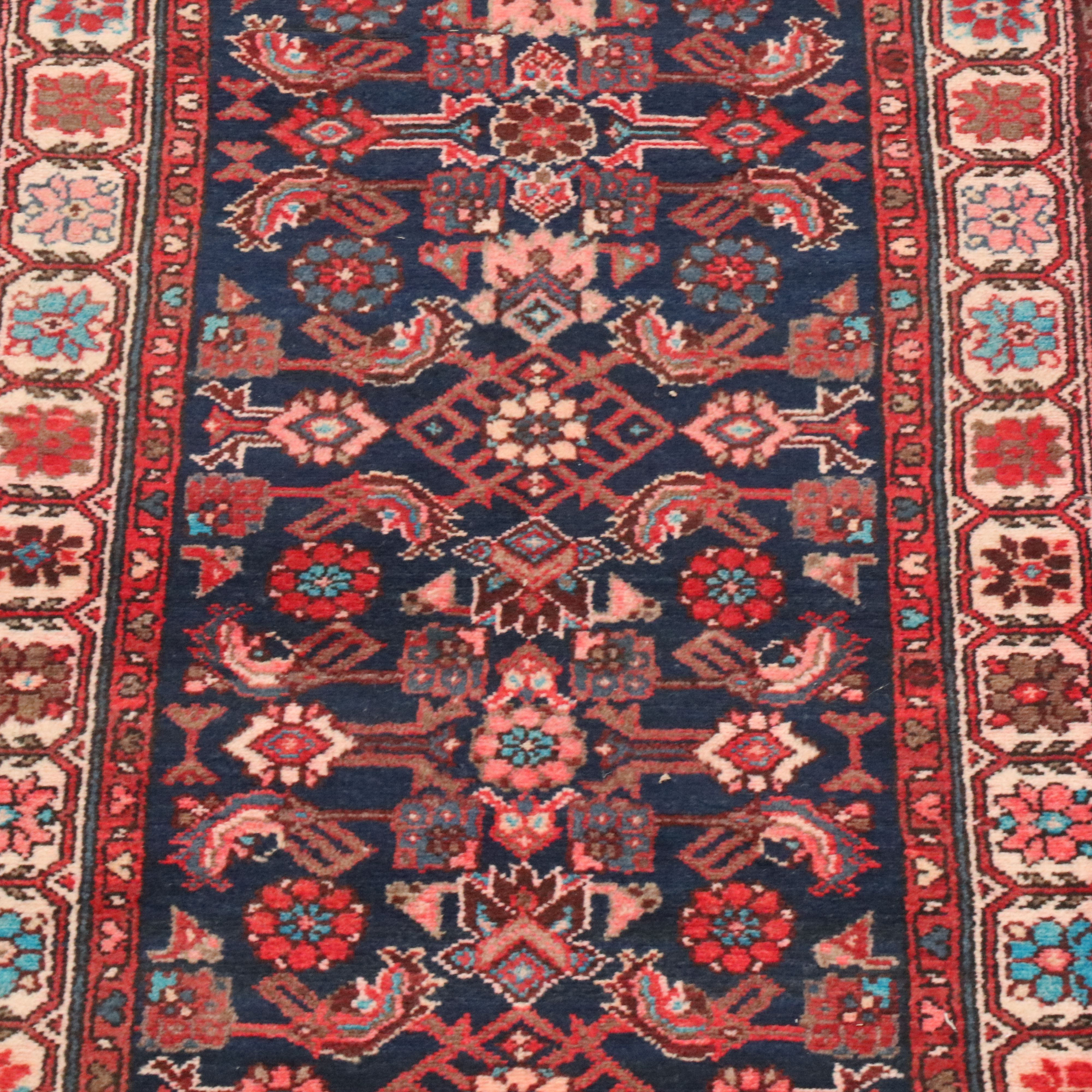 3'2 x 13'3 Hand-Knotted Persian Hamadan Veramin Long Rug
