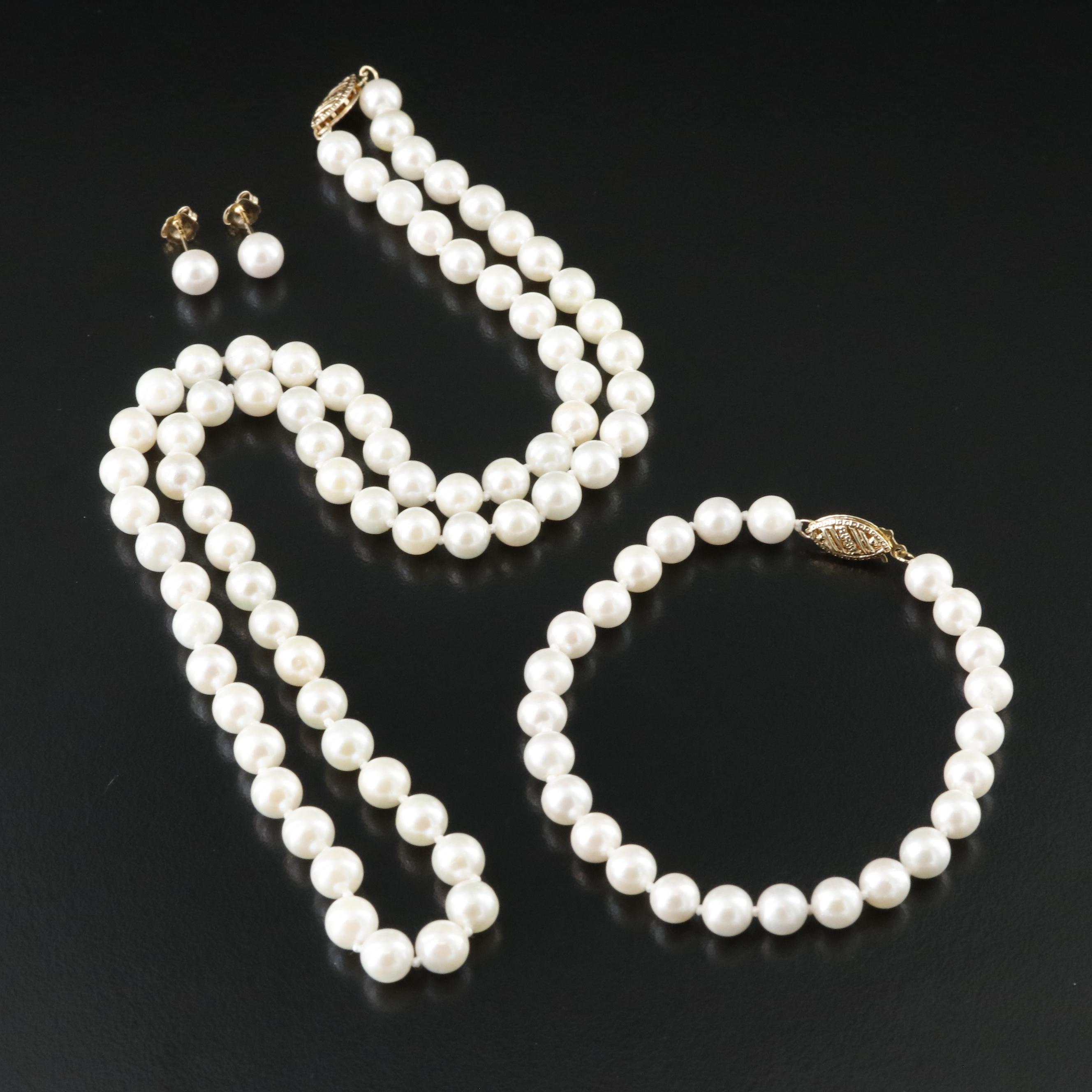 14K Pearl Jewelry Set